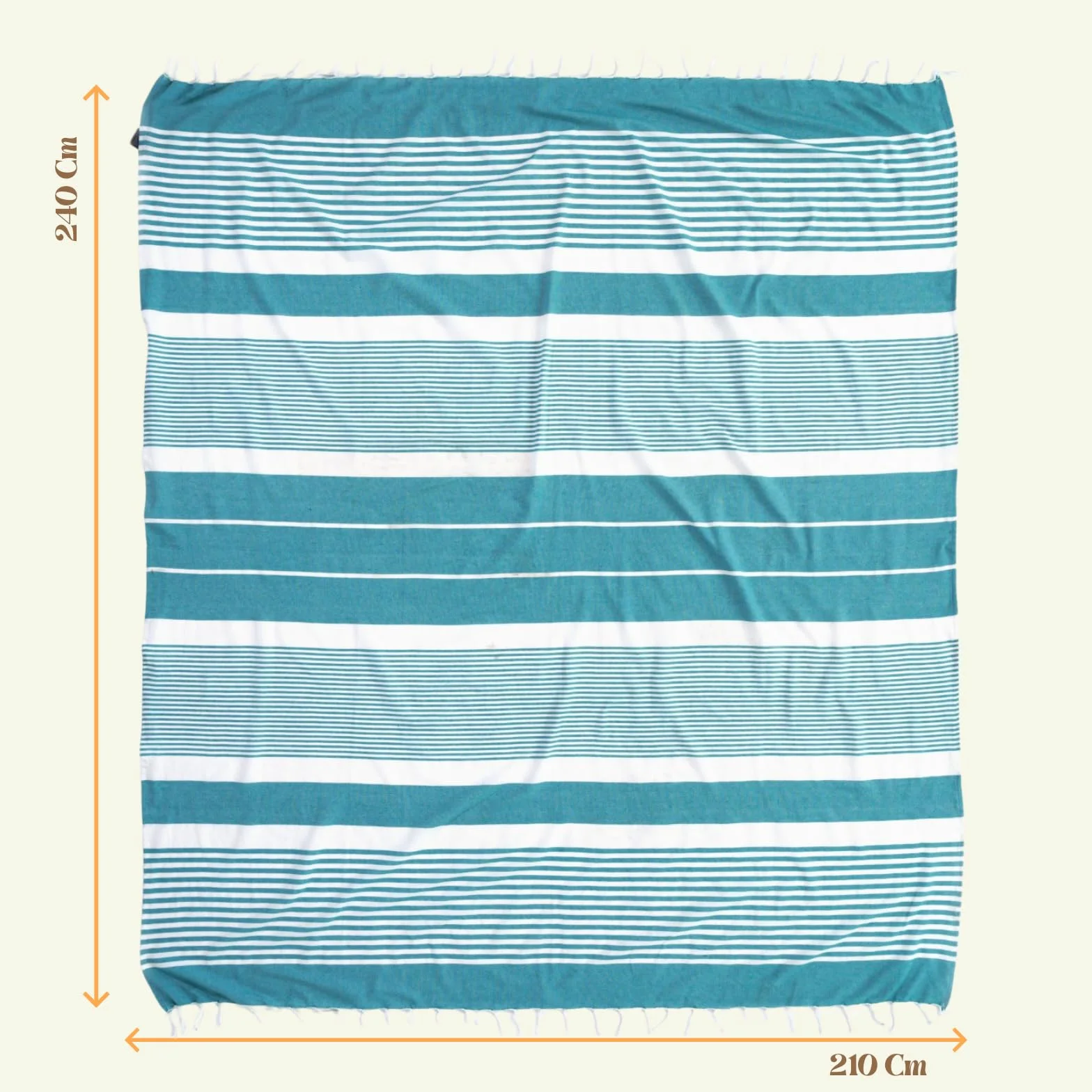 MOMOMUS Fouta XXL o Manta de Pícnic Antiarena - Ligera, Plegable y Estilo Boho - Ideal como Toalla, Esterilla de Playa Grande o Manta de Playa - Verde Mar, 210x240 cm