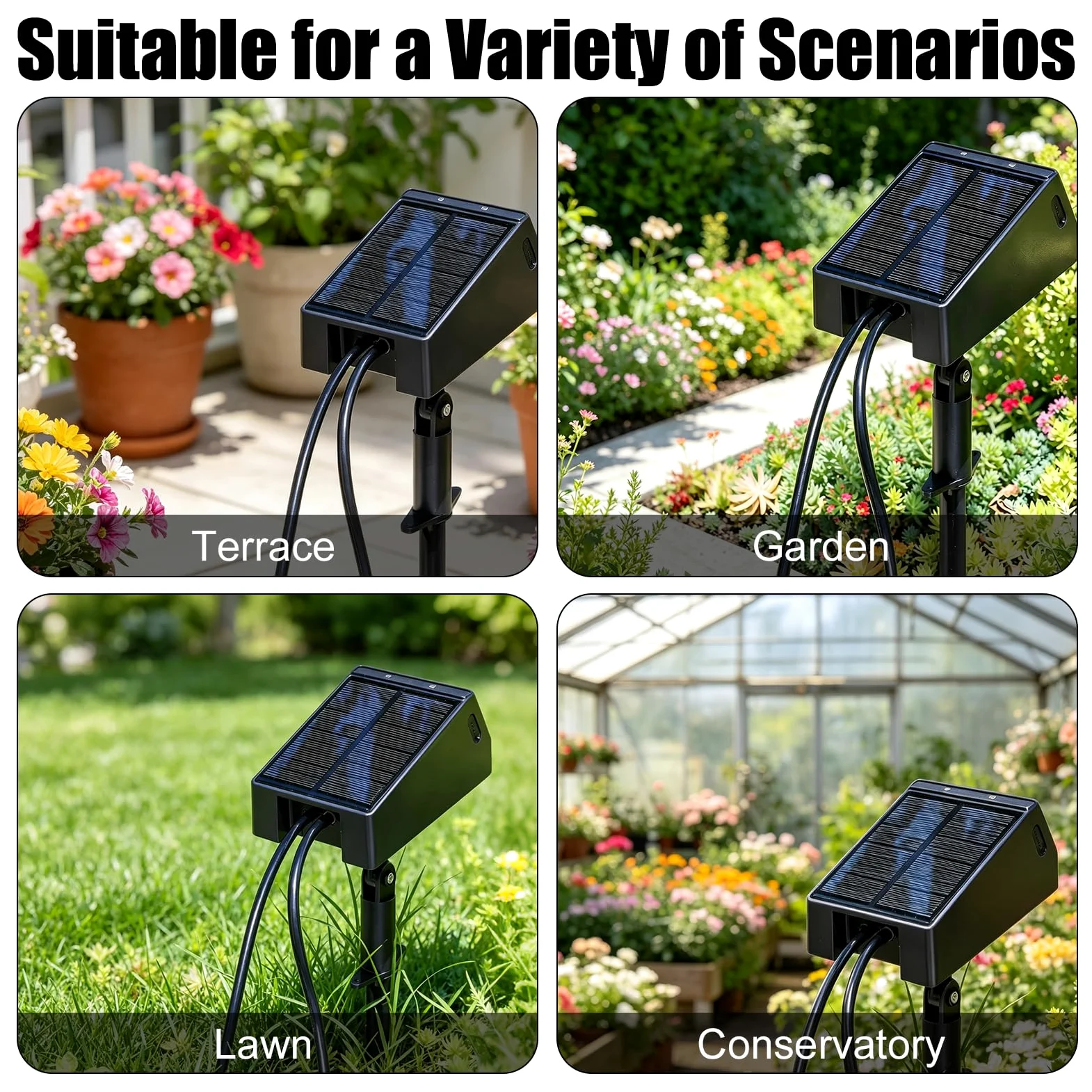 OBEST Kit de Sistema de Riego Solar con 10 Goteros y 10m de Manguera | Modos de Riego Automático, Riego Autónomo para Balcones, Jardines y Plantas en Maceta, Ideal para Vacaciones y Viajes Cortos