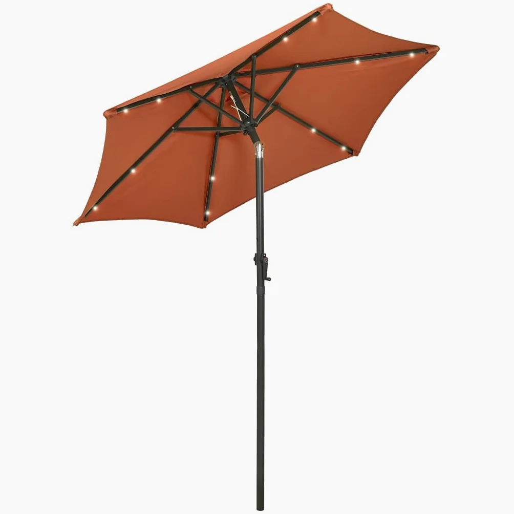 vidaXL Sombrilla con Luces LED Aluminio 200x211cm Parasol Toldo Multicolor