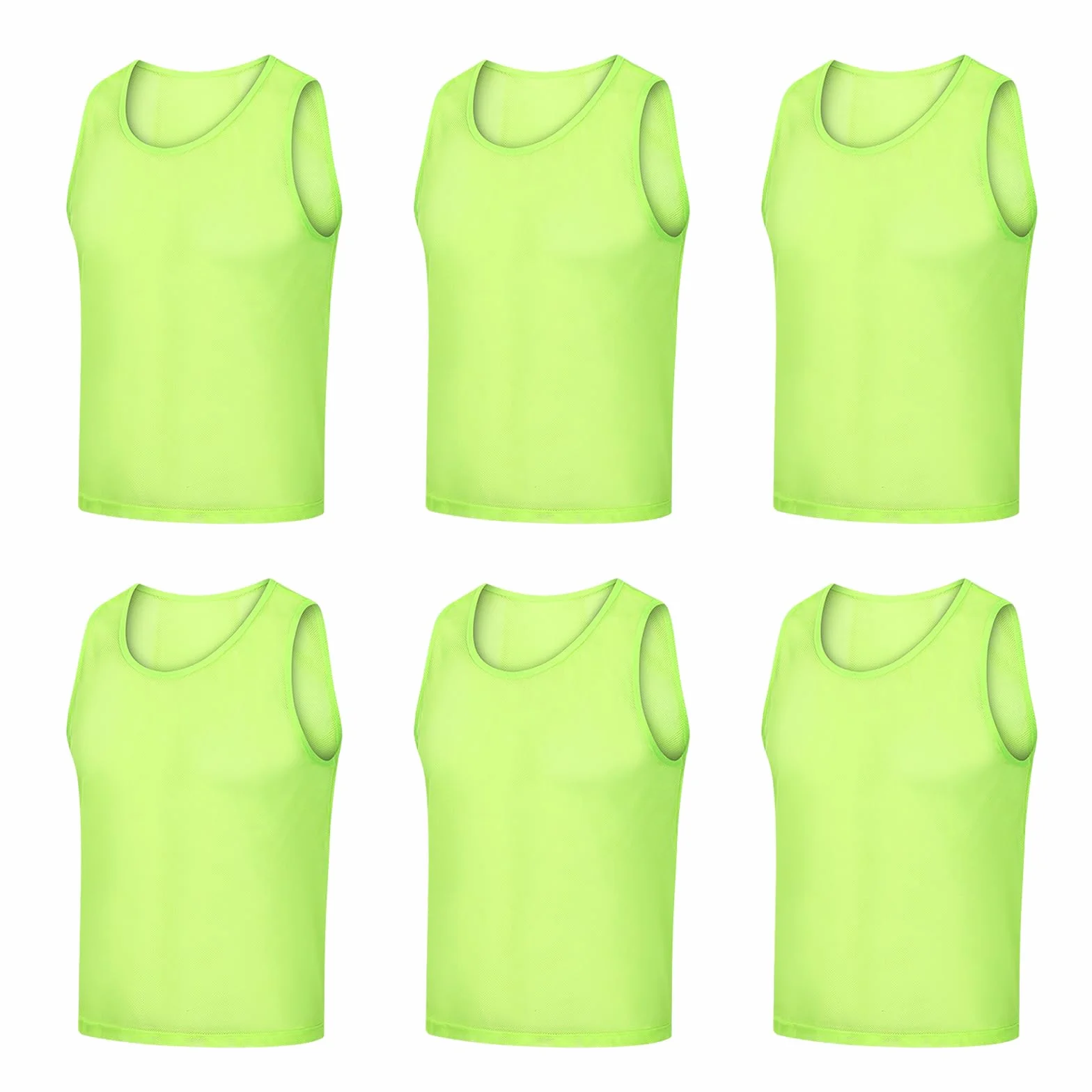 Petos Futbol Adultos 6 Piezas 62x70cm Chalecos Entrenamiento Equipo Verde