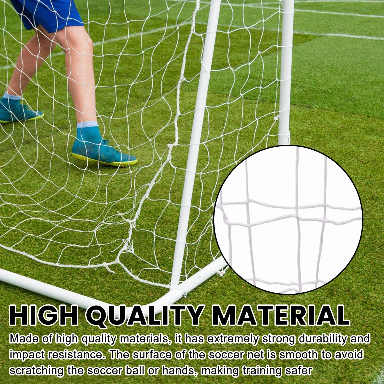 Red de repuesto para portería de fútbol 180 x 120 cm resistente a desgarros