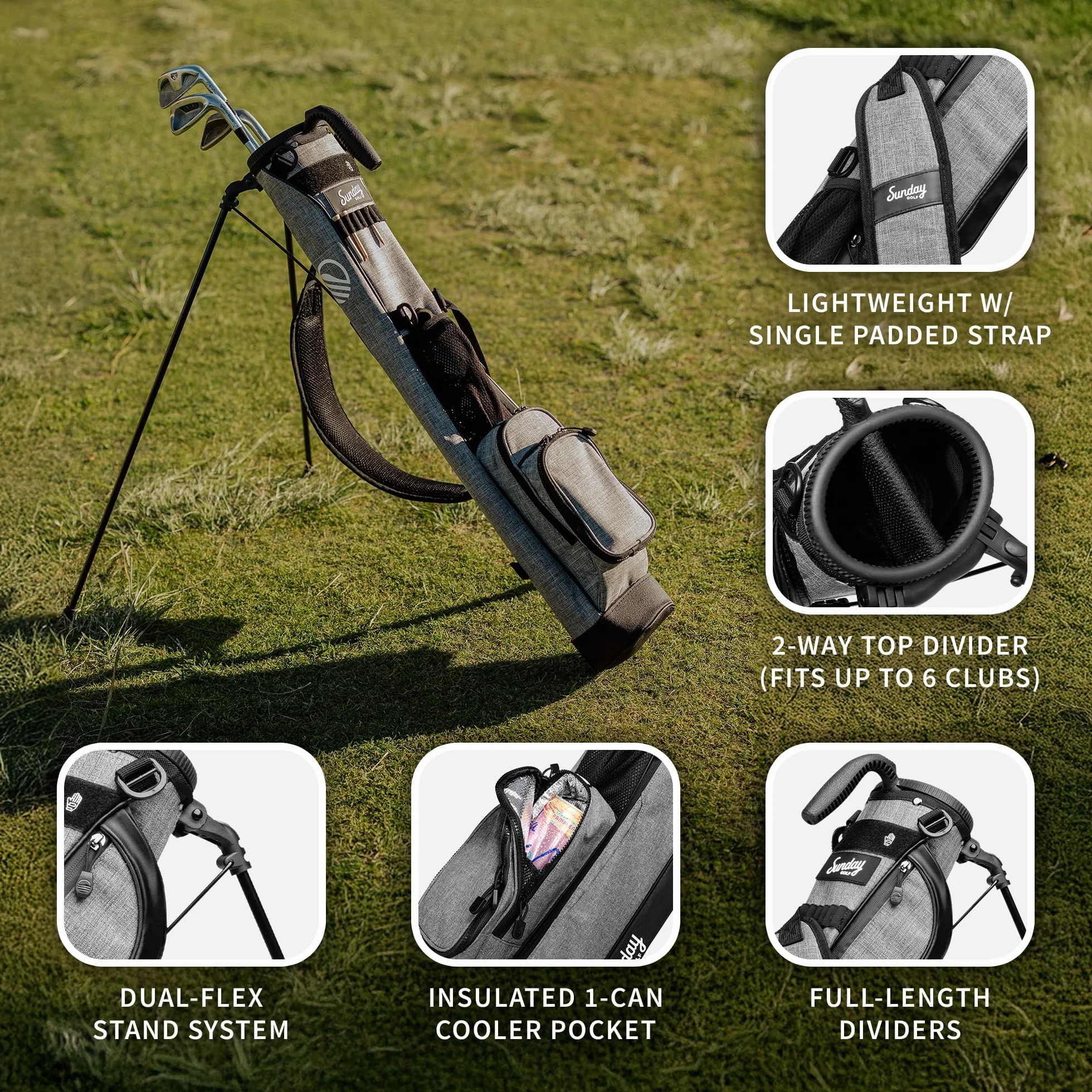 Sunday Golf Loma Bag Bolsa Ligera Golf Pitch n Putt 31 Pulgadas