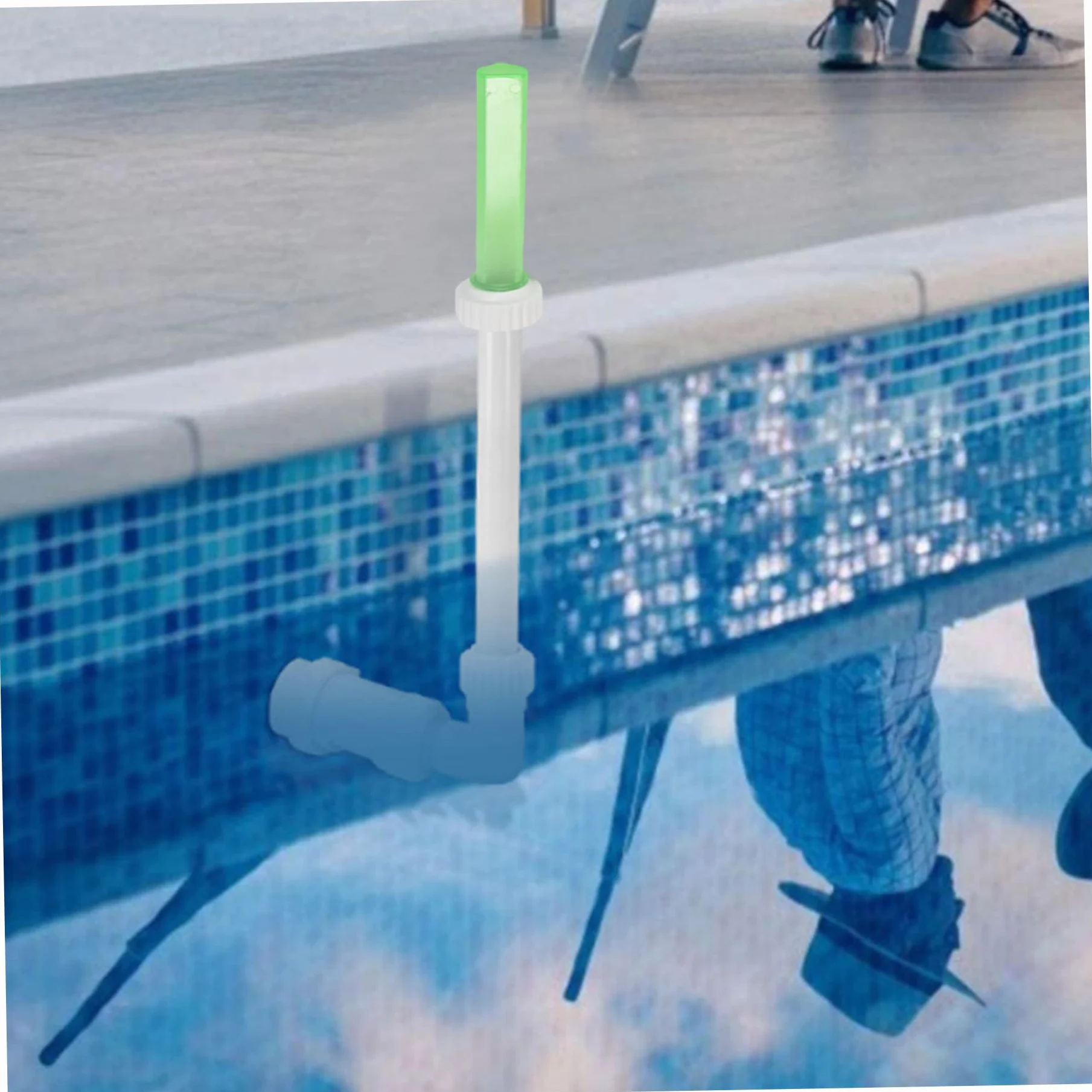Fuente de Piscina con luz LED, Cascada para Piscinas enterradas sobre el Suelo, decoración de Fuente de rociadores de Cascada Ajustable, Adornos de jardín