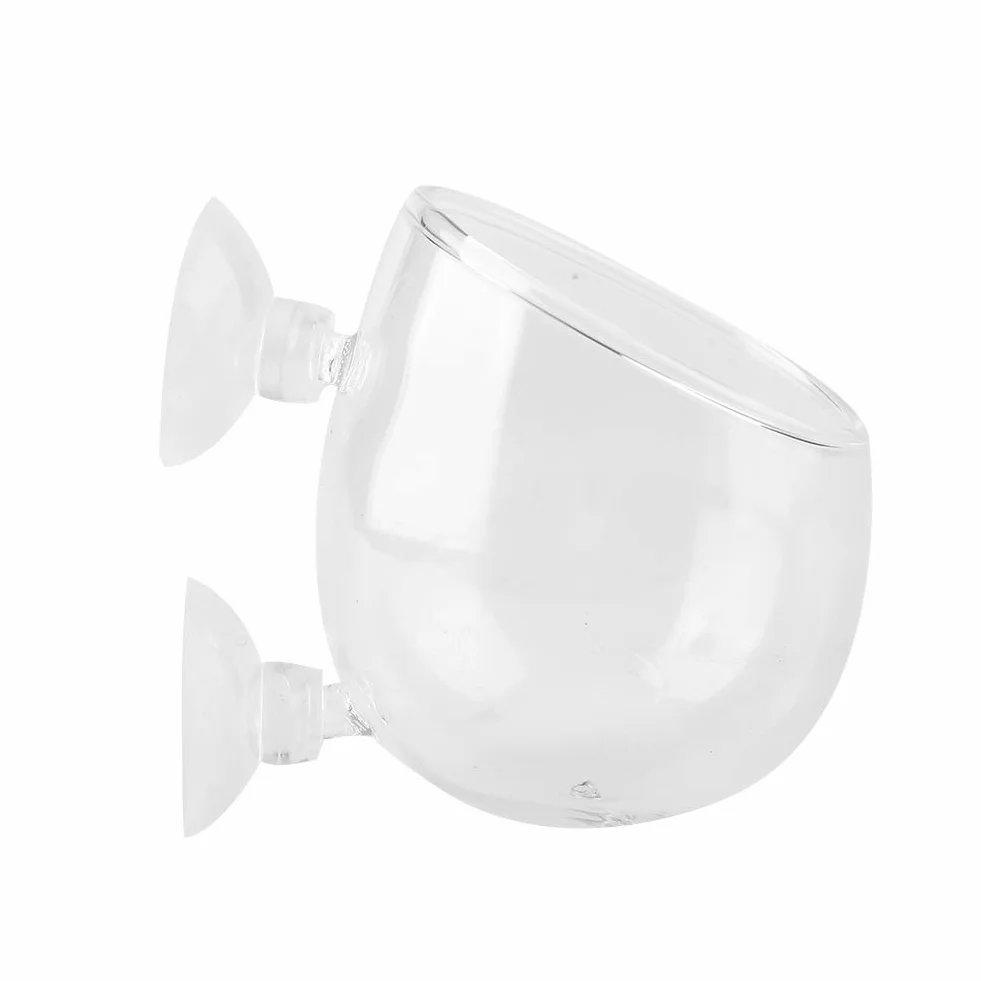 Fashionclubs Planta Acuática Cristal de Vidrio para Acuario Tanque de Peces con 2 Ventosas Accesorio Decorativo Cultivo Plantas Vivas Cristal Vidrio Lavamanos Rojo