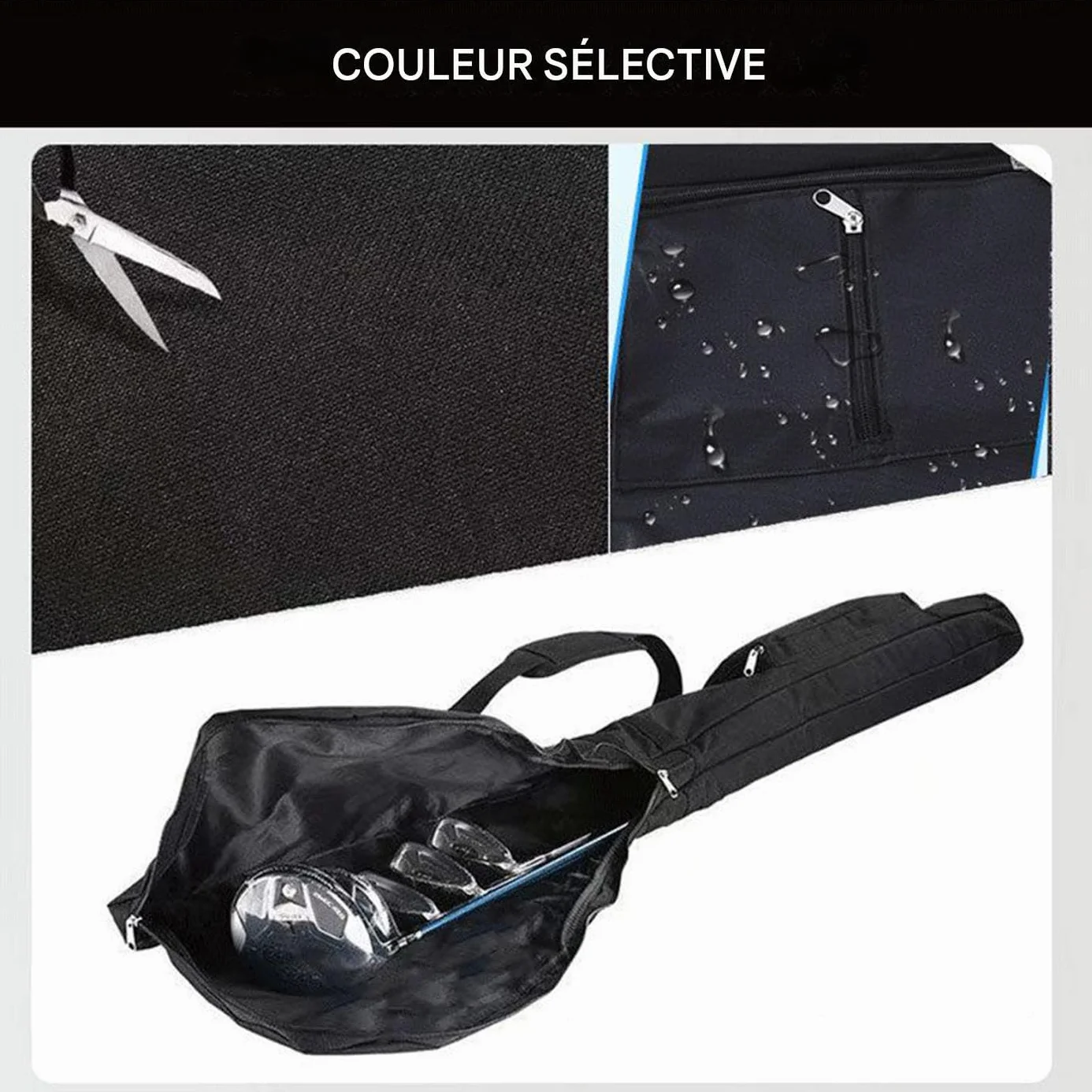 Bolsa de golf compacta impermeable con correa ajustable para hombres