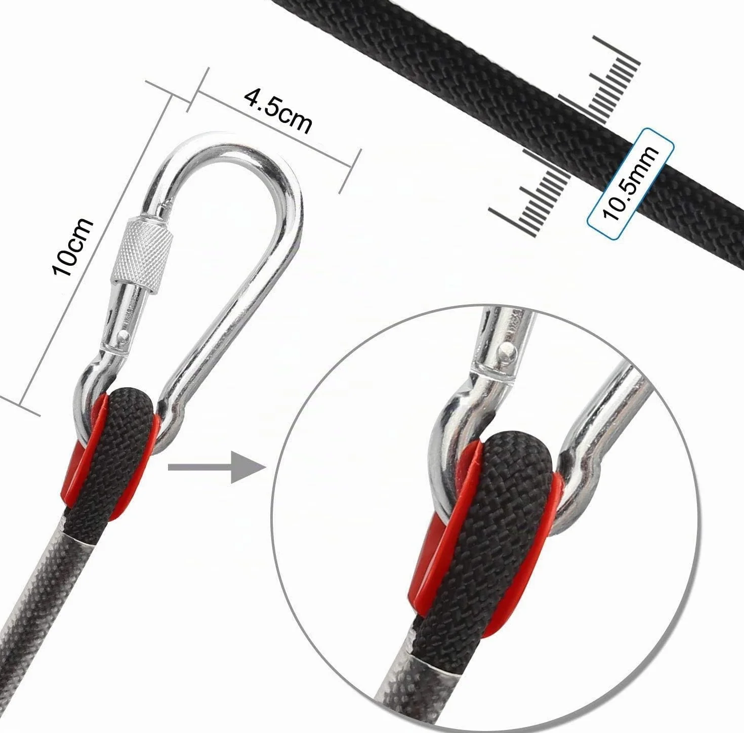 Cuerda Multifuncional para Exteriores D10 mm Nailon 1200kg Carga Rescate Montañismo Escalada