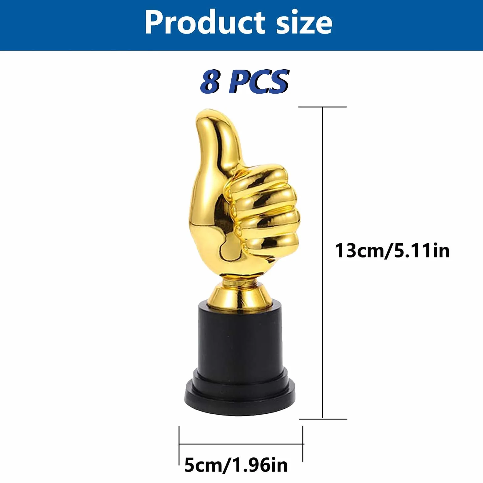 Trofeos Pulgar hacia Arriba 8 Piezas Oro Plastico para Deportes Competiciones Escolares