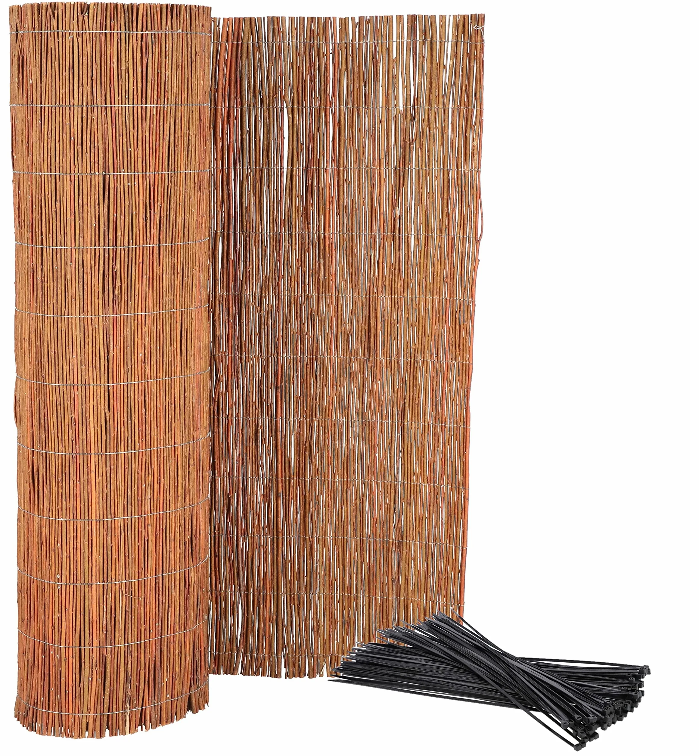 KOTARBAU® Malla de ocultación, 110 x 500 cm, Rollo de 5 Metros, Valla de Mimbre, Cerca, Malla para ocultación y decoración de ambientes, Cañizo, Privacidad, Jardín, Balcón, Terraza, Bridas Incluidas