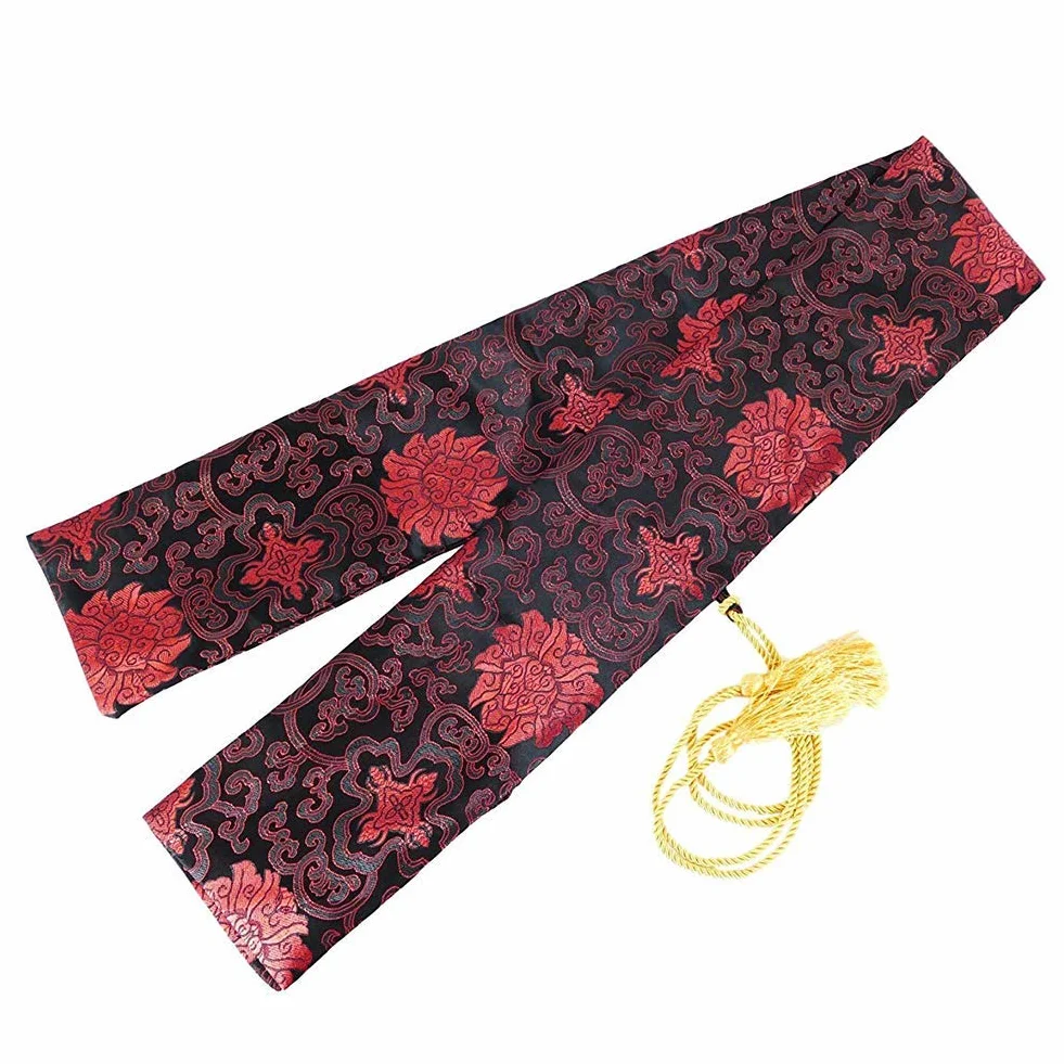 Bolsa de Espada Samurai Katana Wakizashi Tanto Seda con Borla Dorada