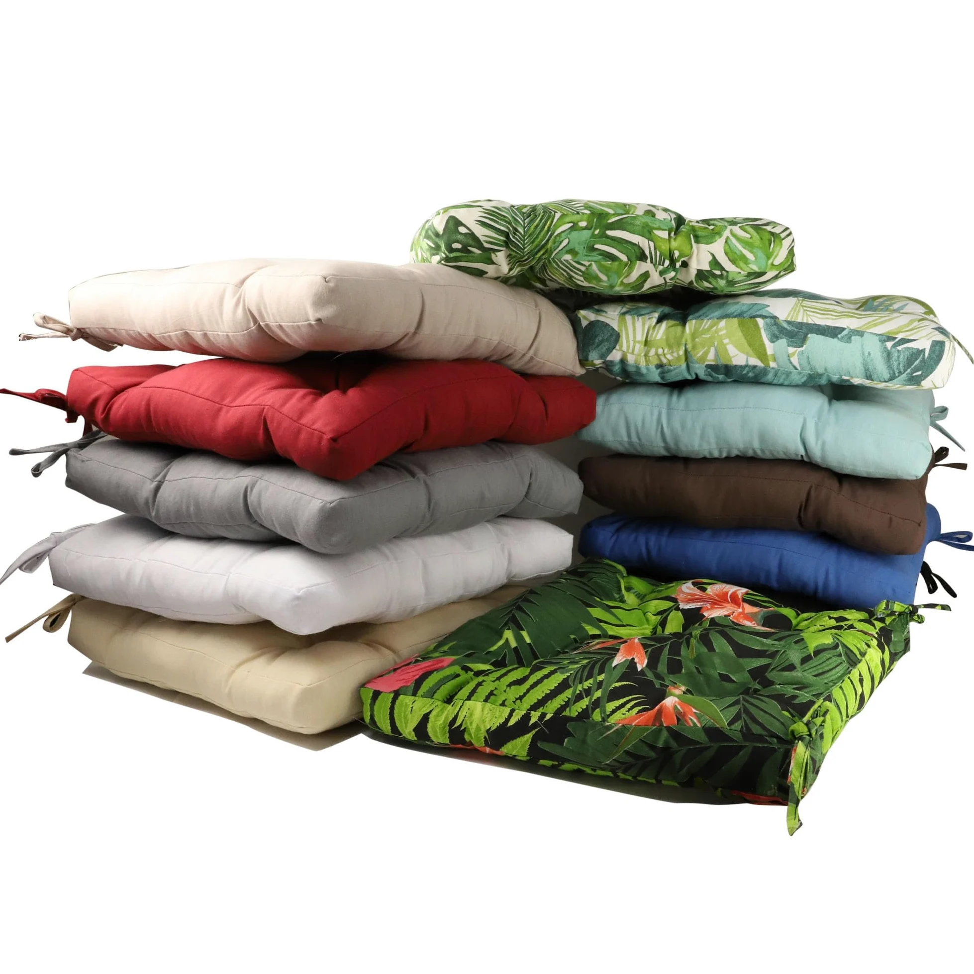 various Pack 4 Cojines para Silla，Cojin de Asiento Decorativo Funda de Poliéster y Relleno de Fibra Hueca 50x50x5cm,Ideal para Comedor, Terraza, Salón y Restaurante,Color Blanco