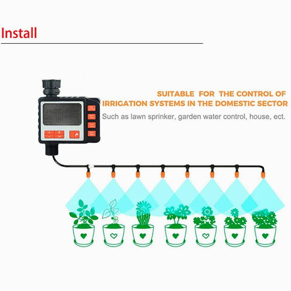 Temporizador de riego, Pantalla LCD Temporizador de riego Controlador de riego automático para jardinería doméstica, producción agrícola, jardinería y producción hortícola