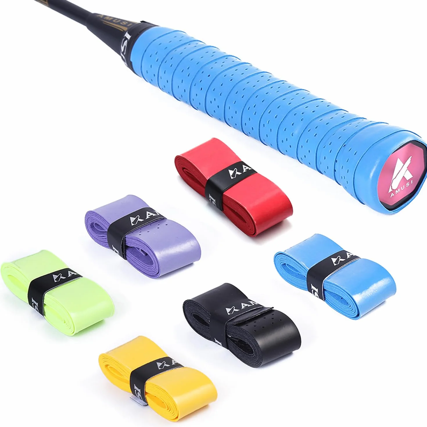 Cintas de Agarre de Raqueta Antideslizantes 6 Piezas Overgrips Padel Tenis Bádminton