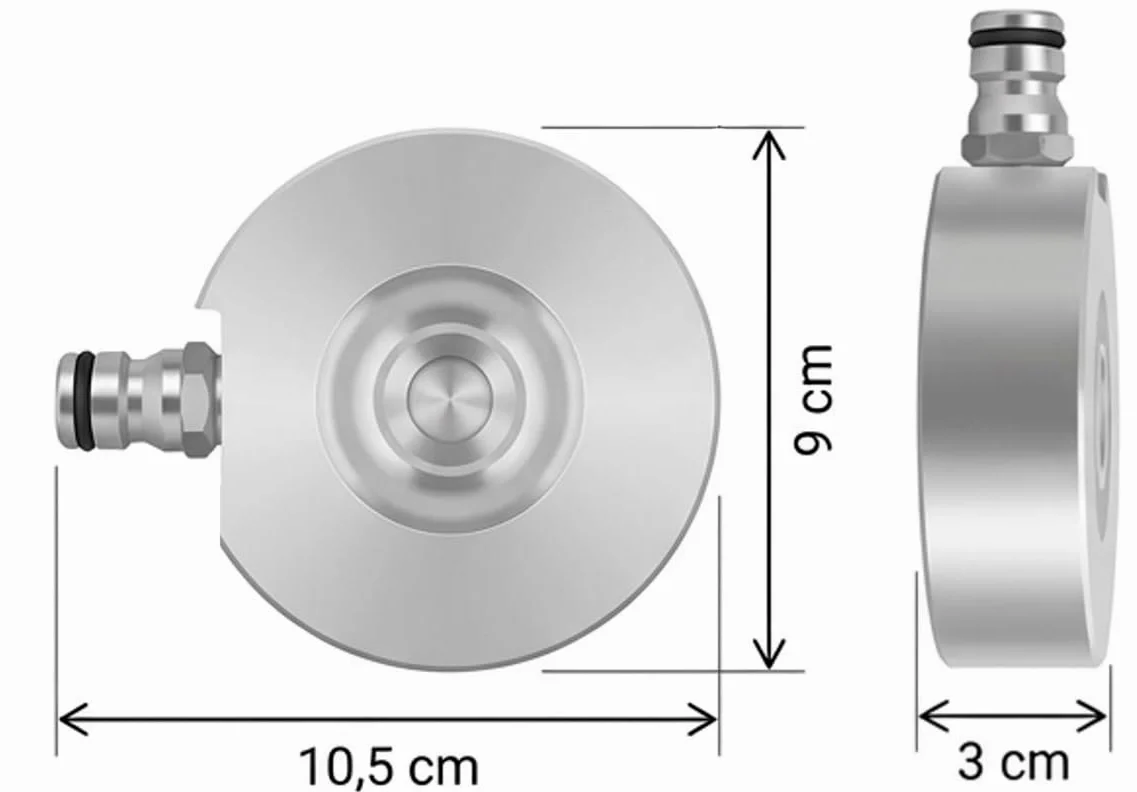 Aspersor de césped, tipo aspersor de suelo, fabricado en Alemania, de aluminio macizo