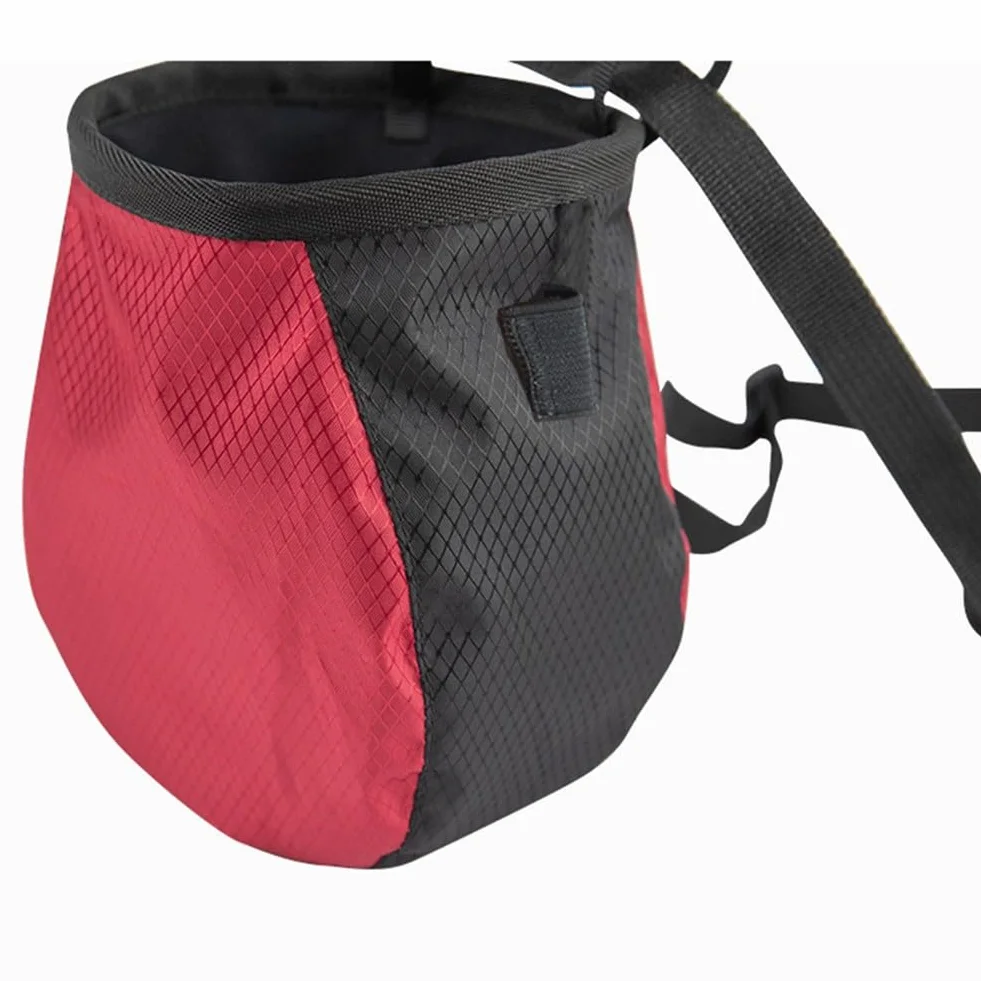 Bolsa de magnesio de poliéster resistente al desgaste con cinturón ajustable 12 x 8 x 16 cm negro
