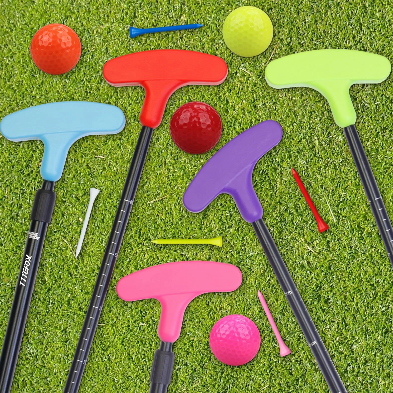 KOFULL 5 Pack Putters de Golf Bidireccionales Longitud Ajustable para Hombres y Mujeres