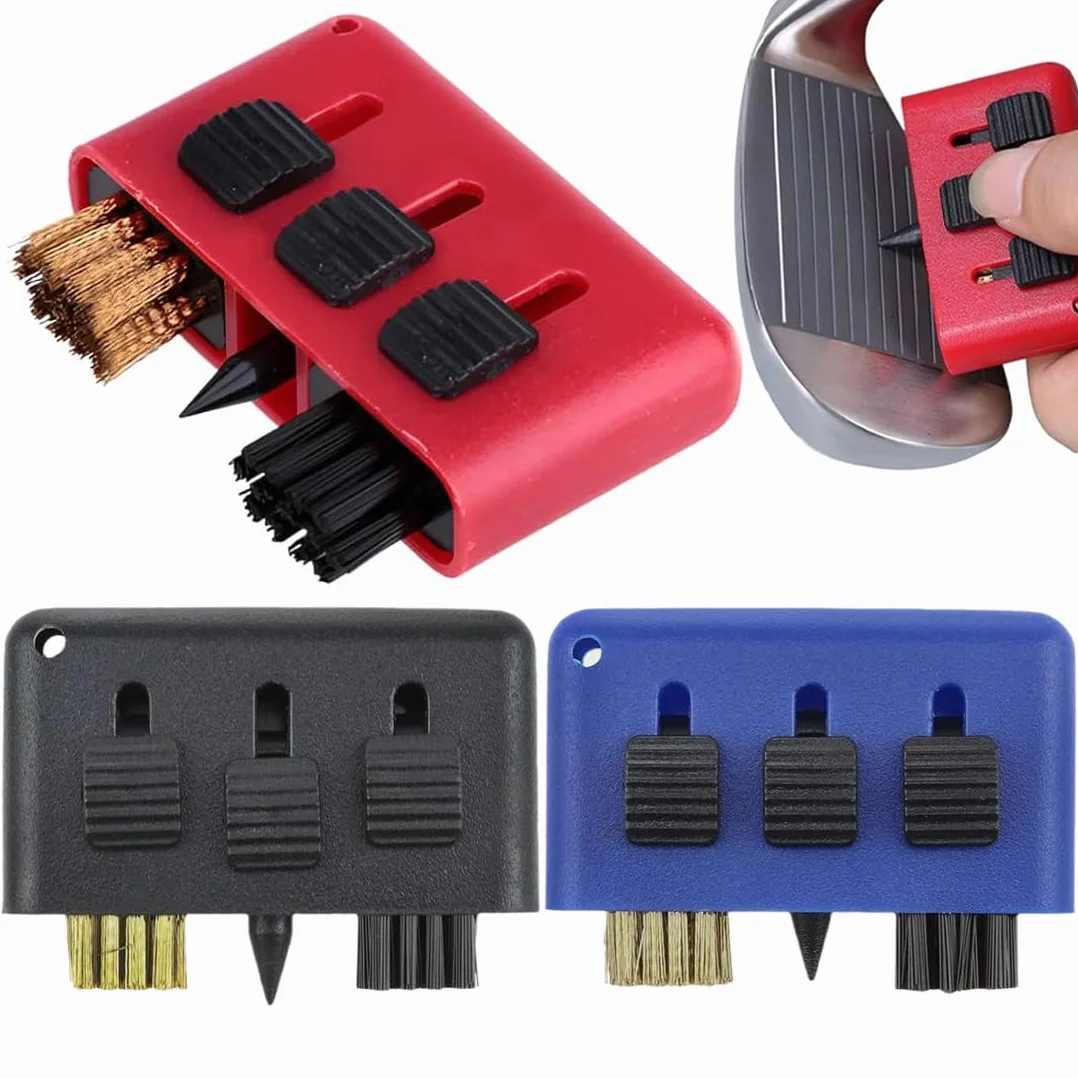 IKOPFLN 3 en 1 Herramienta de Limpieza de Palos de Golf Cepillo Multiusos Kit con Llavero