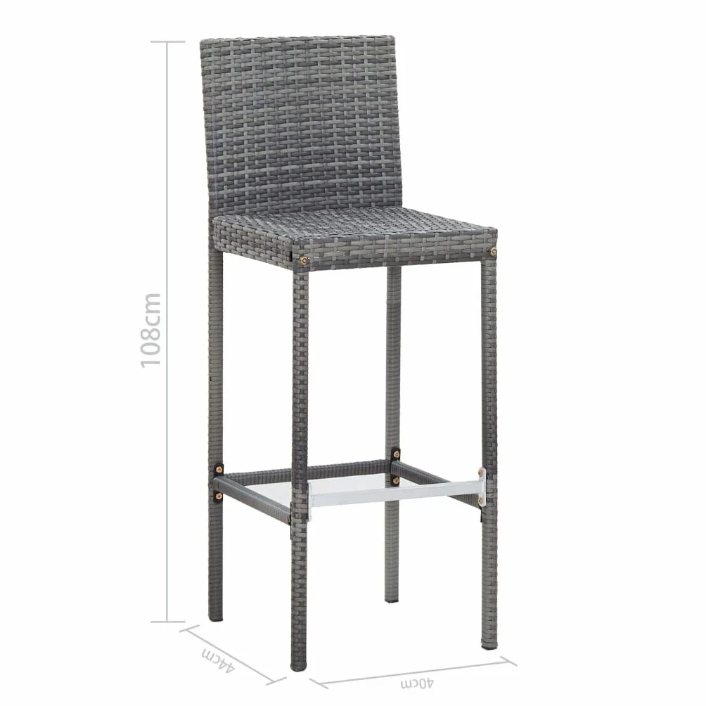 vidaXL Muebles de Bar Jardín 9 Piezas Patio Conjunto Casa Exterior Comedor Aire Libre Asientos Balcón Ratán Sintético Gris Madera Acacia