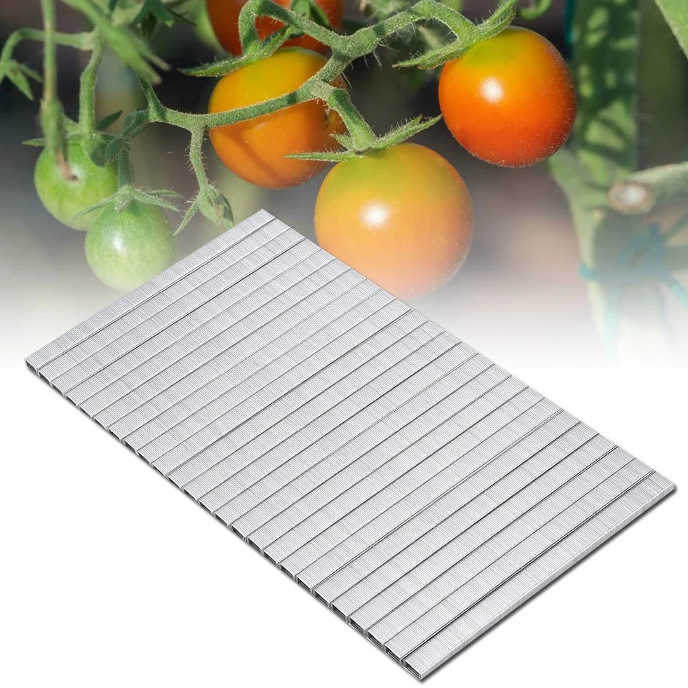 Grapas Atadora Grapadora Planta de Jardín Tape Tool 10000Pcs Grapadora de Uñas Grapa para Atar la Máquina Uña de Unión para Frutas Vegetales Vid Tomate Carpeta Rama Enlace Clavo