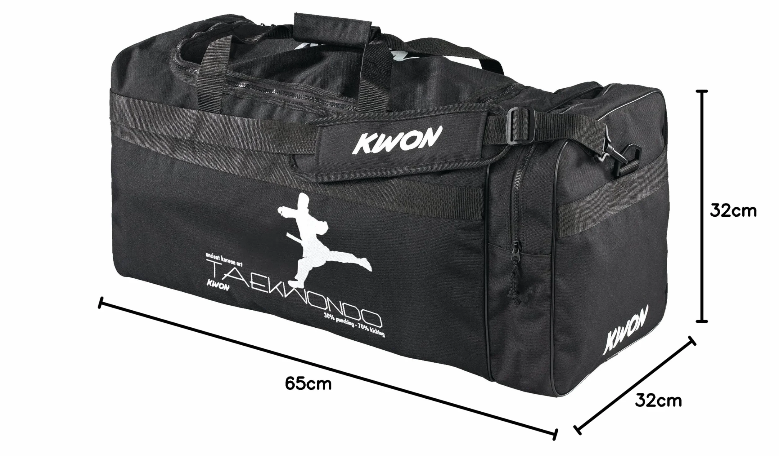 Kwon Taekwondo Bolsa de Deporte 65x32x32cm Negro