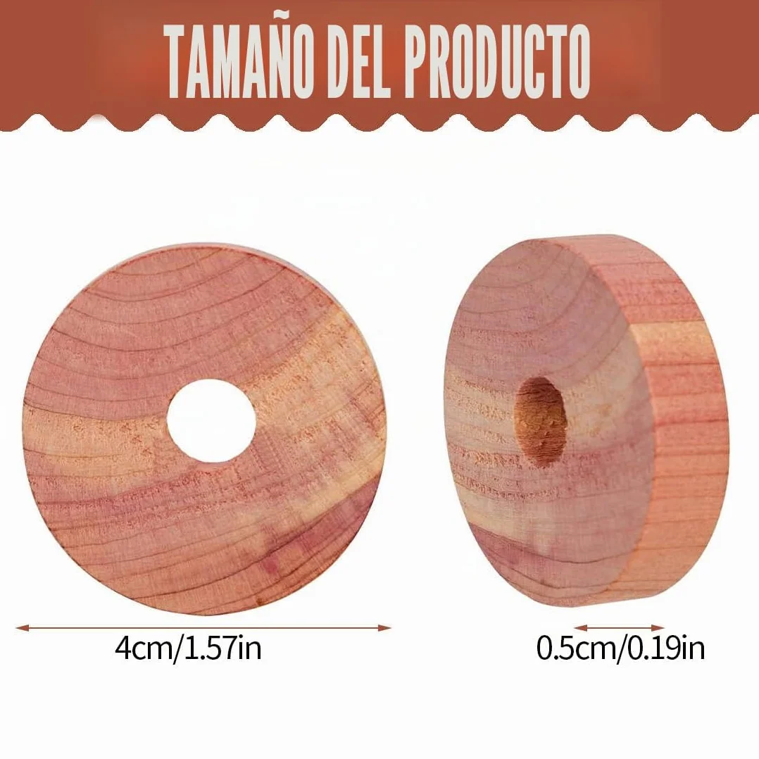 24 Piezas de Madera de Cedro, Natural Contra Polillas, Producto 100% Natural y Puro Sin Químicos, Repelente de Primera Clase para Armarios, Duradera Contra de la Ropa y para Ropa