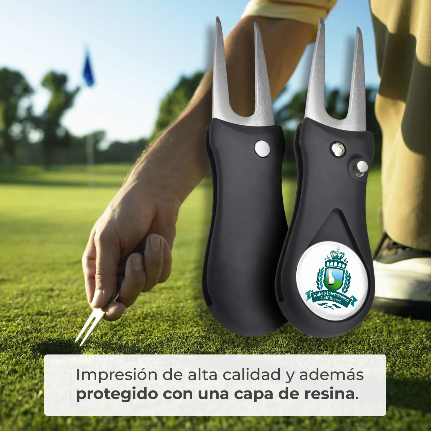 Arreglapiques de Golf con Marcador Magnético Bolas Personalizado Regalos para Golfistas Divot Tool Pitch Fork Accesorios