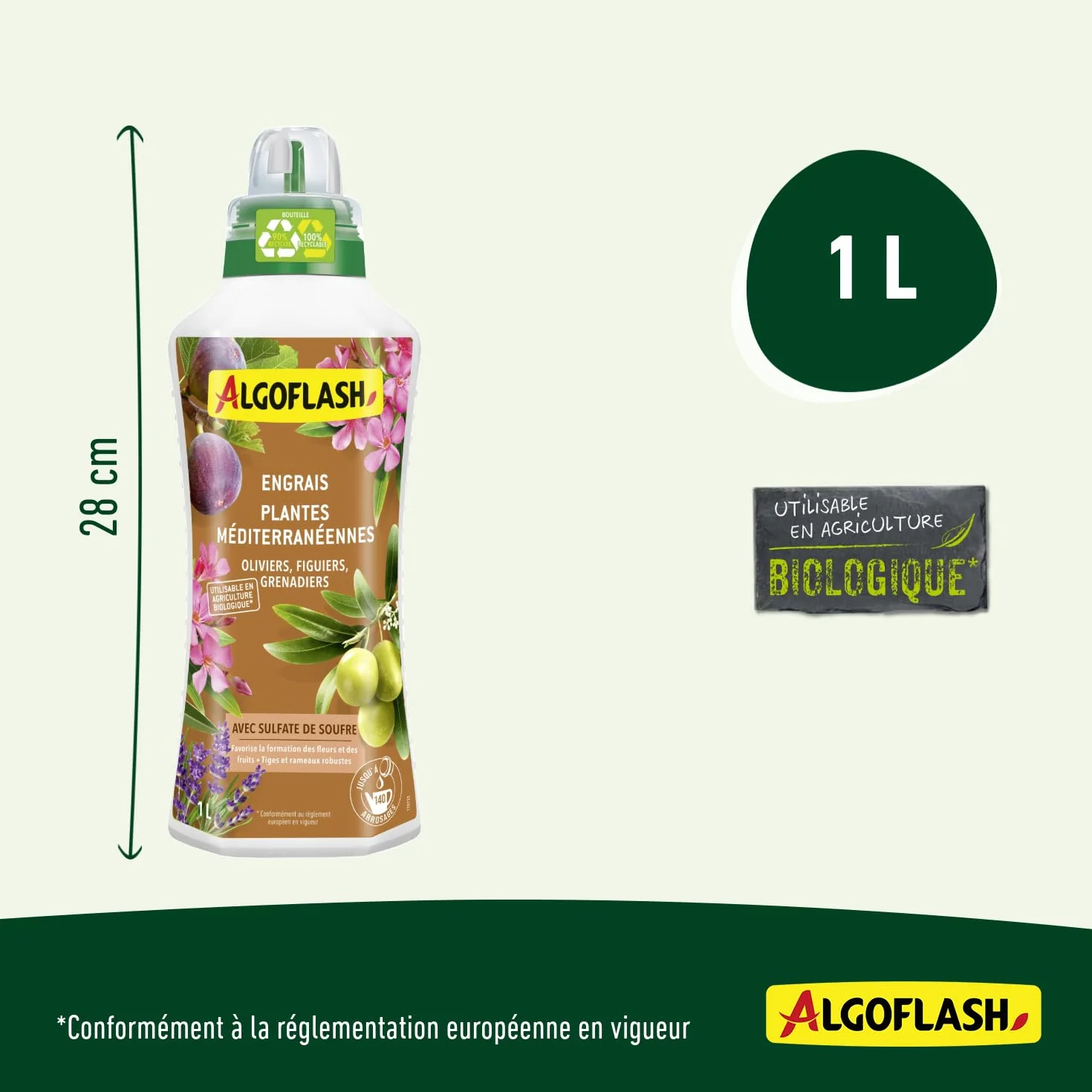 Algoflash Plantas Mediterráneas de Frutas UAB 1 L: Olivos, higueras, Granadas