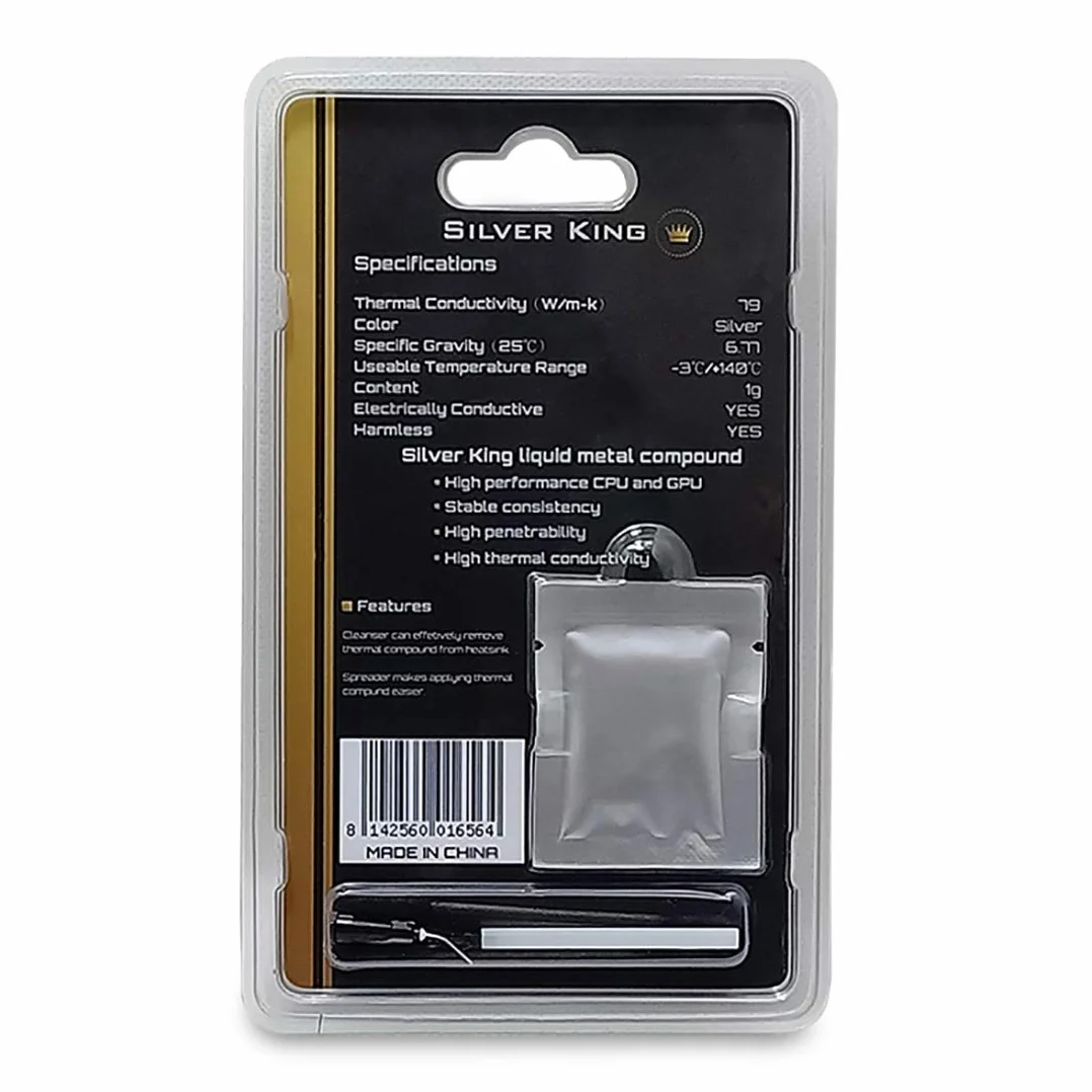 Silver King Pasta térmica de Metal líquido 79 W/MK Alto Rendimiento 1 g