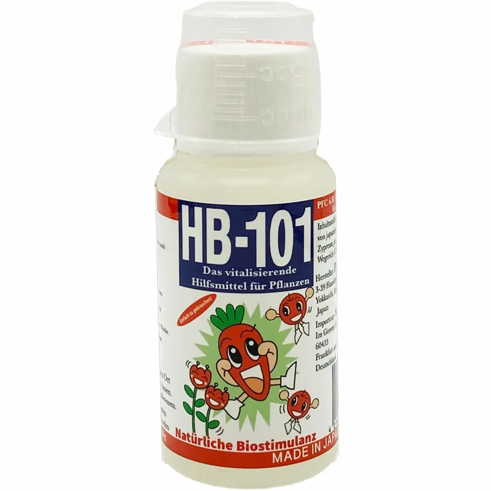 HB-101 - Bioestimulante natural - 50 ml - Vitaliza cualquier tipo de planta y adecuado para todas las formas de cultivo. Solo 1 ml HB-101 por 1 L de agua