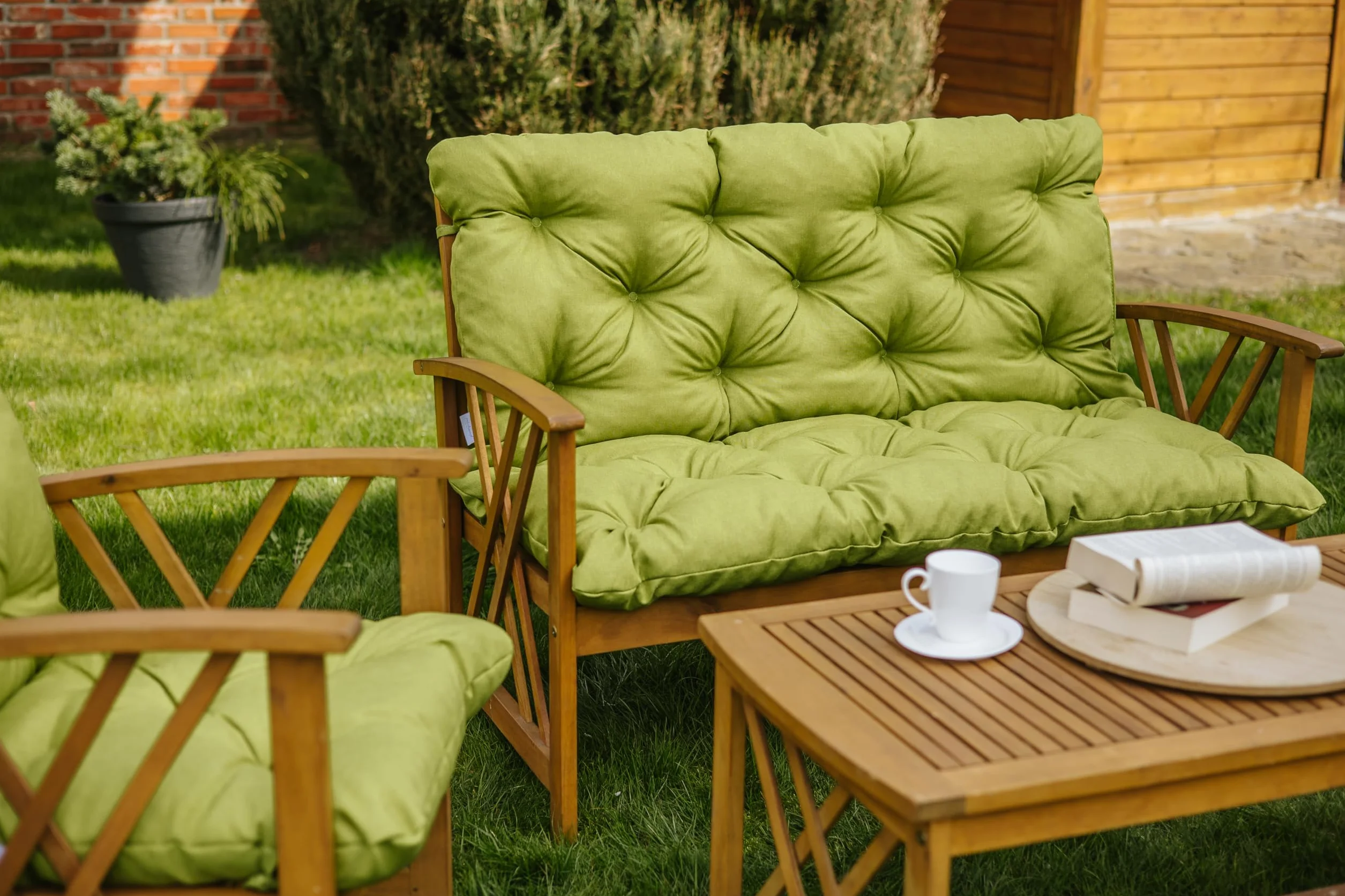 Chilly Pilley Cojín De Banco Relax con Respaldo para Palet, Columpio De Jardín Acolchado, Asiento De Hollywood (140x50x50, Camel)