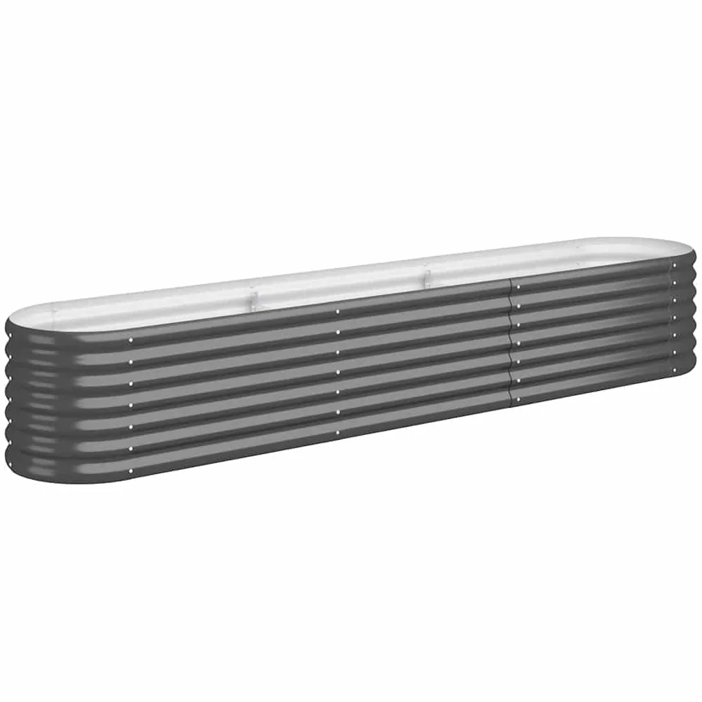 Hothingwell - Cama elevada, acero galvanizado, color gris | Resistente a la intemperie, Revestimiento termolacado, gran espacio para plantas, ideal para balcón o patio