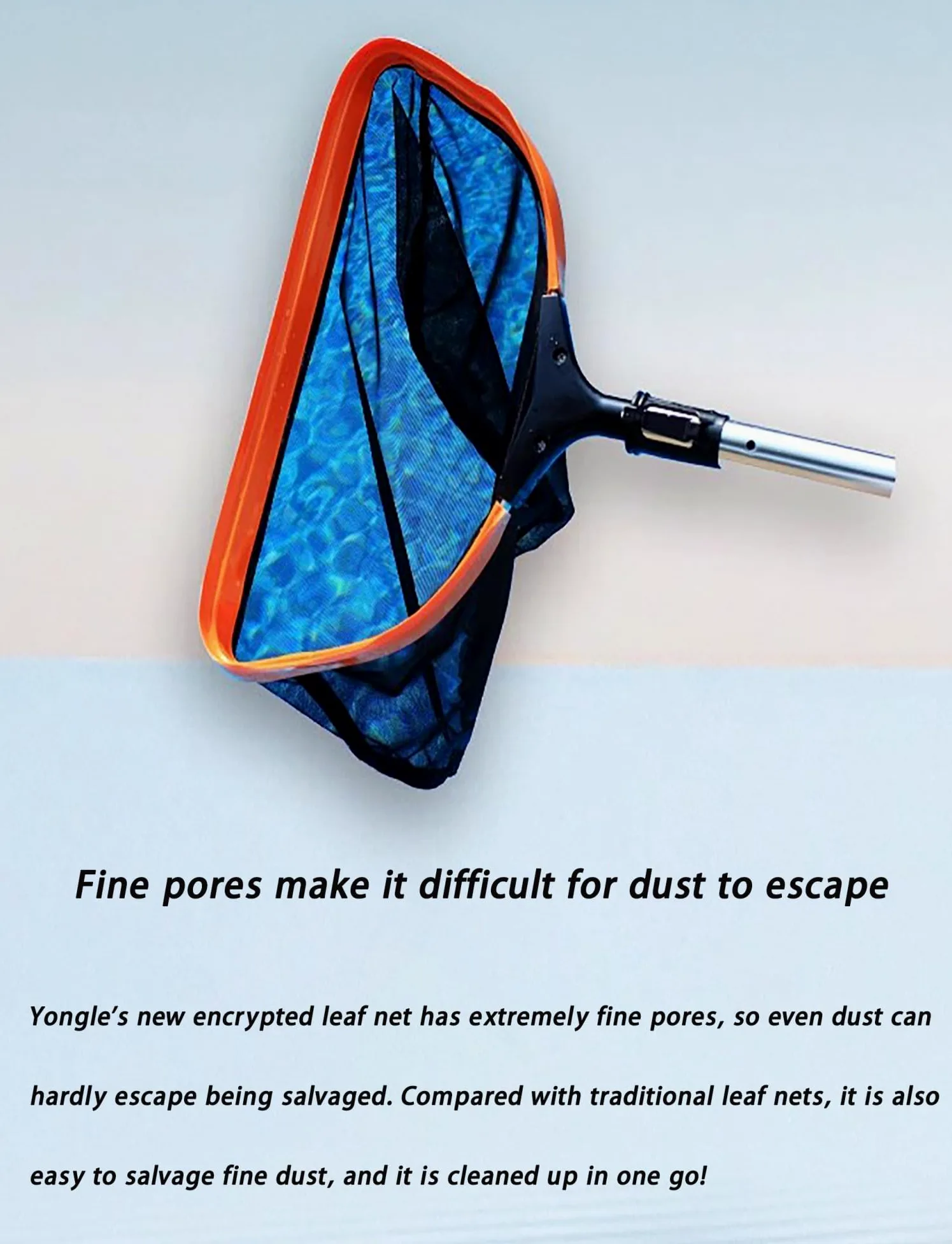 Este rastrillo recogedor de Hojas para Piscinas de Alta Resistencia, con Mango telescópico Ajustable (de 1,2 a 3 Metros), Cesta Profunda, es Ideal para Piscinas y estanques enterrados o elev