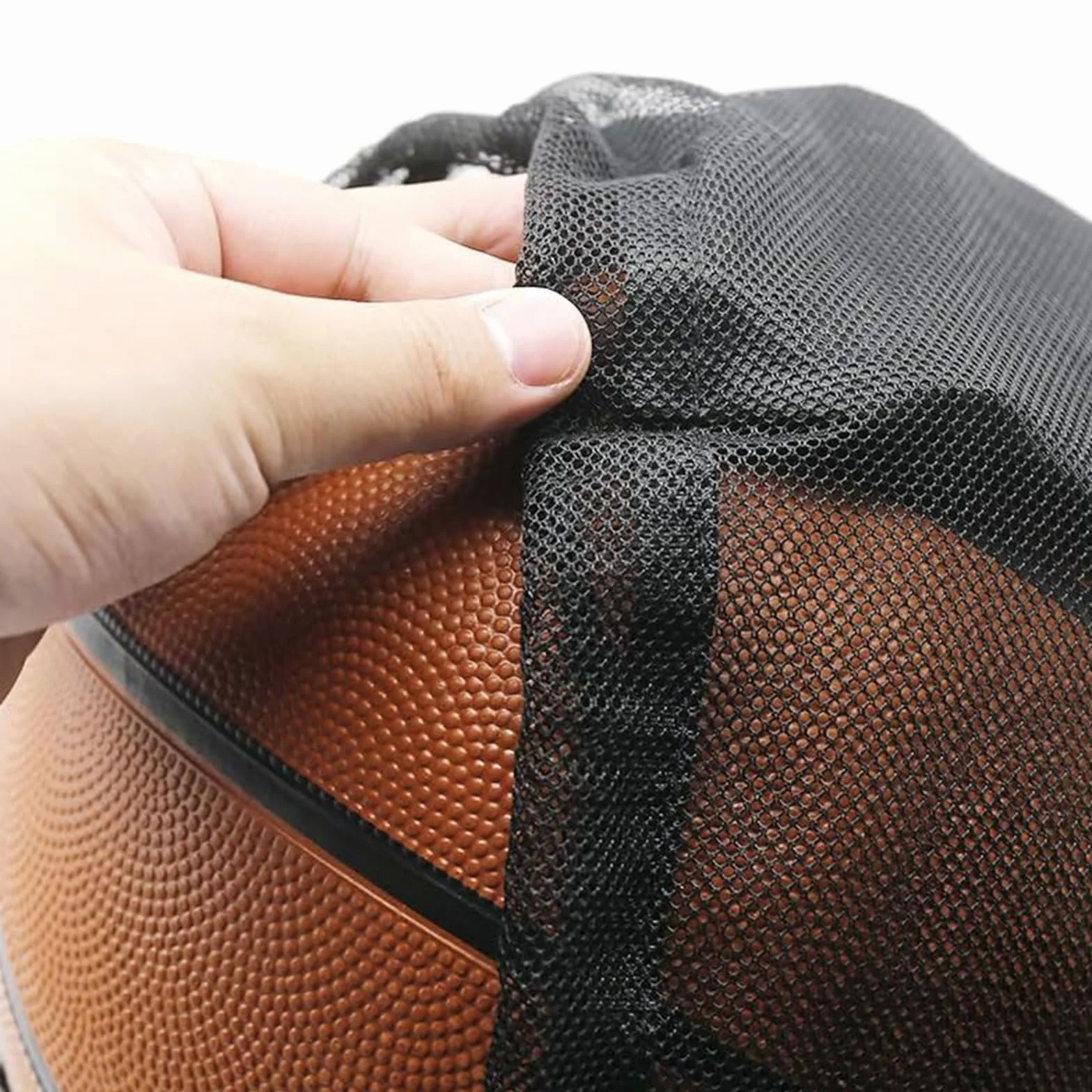Bolsa de Malla Transpirable para Balones, 1 Balón con Cremallera, Negra