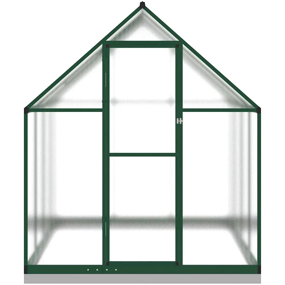 Invernadero con marco de base de aluminio, 224 x 169 x 202 cm, placas de policarbonato resistentes a los rayos UV, con ventana de ventilación y puerta batiente, invernadero resistente a la