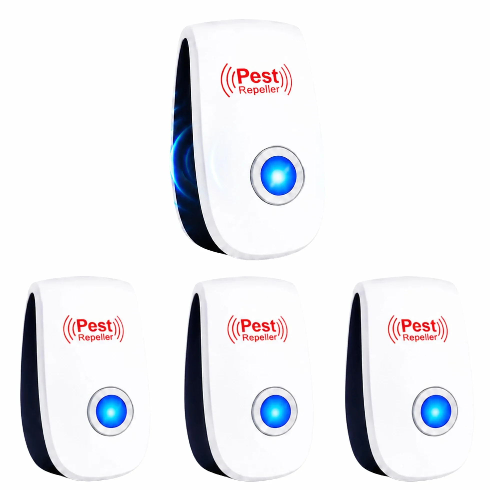 Ultrasonic Pest Repeller Plug-in 4 Pack – Repelente Ultrasonico para Ratas y Ratones, Anti Mosquitos y Moscas, Repelente de Insectos para Casa, Aparato Ultrasónico Silencioso, Sin Químicos Nocivos