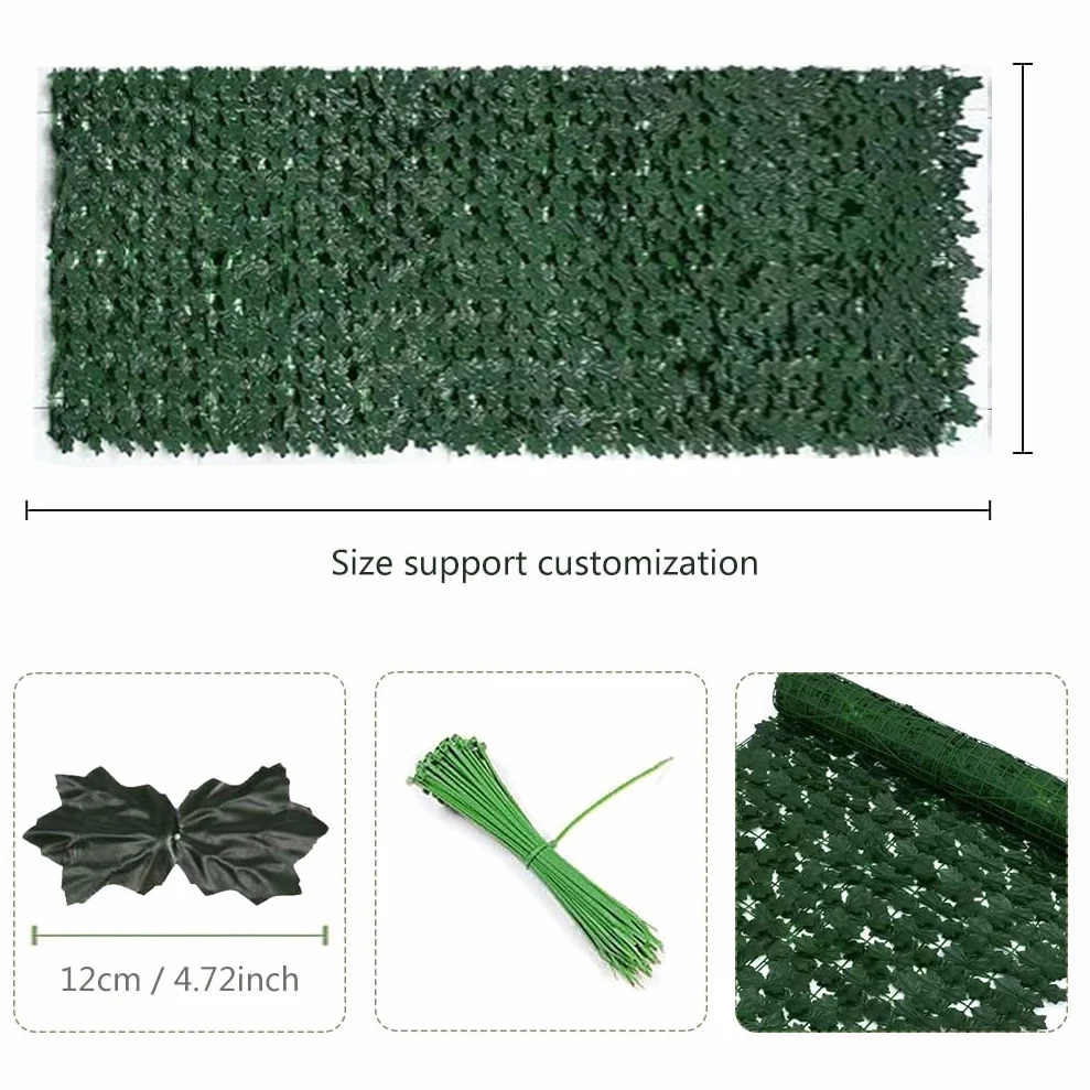 Hojas de Artificial para Jardín Seto Artificial Pared de privacidad de imitación, setos artificiales, valla y vid, bosque, hojas verdes, decoración para exteriores, decoración de jardín, protecci