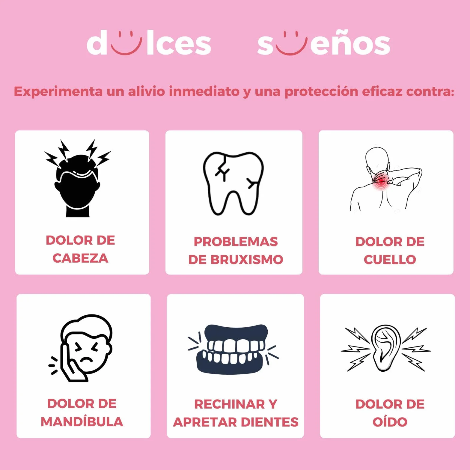 KULTIMA Férula Descarga Bruxismo Nocturna 2 Bucales Dentales Moldeables No BPA (ROSA, L)