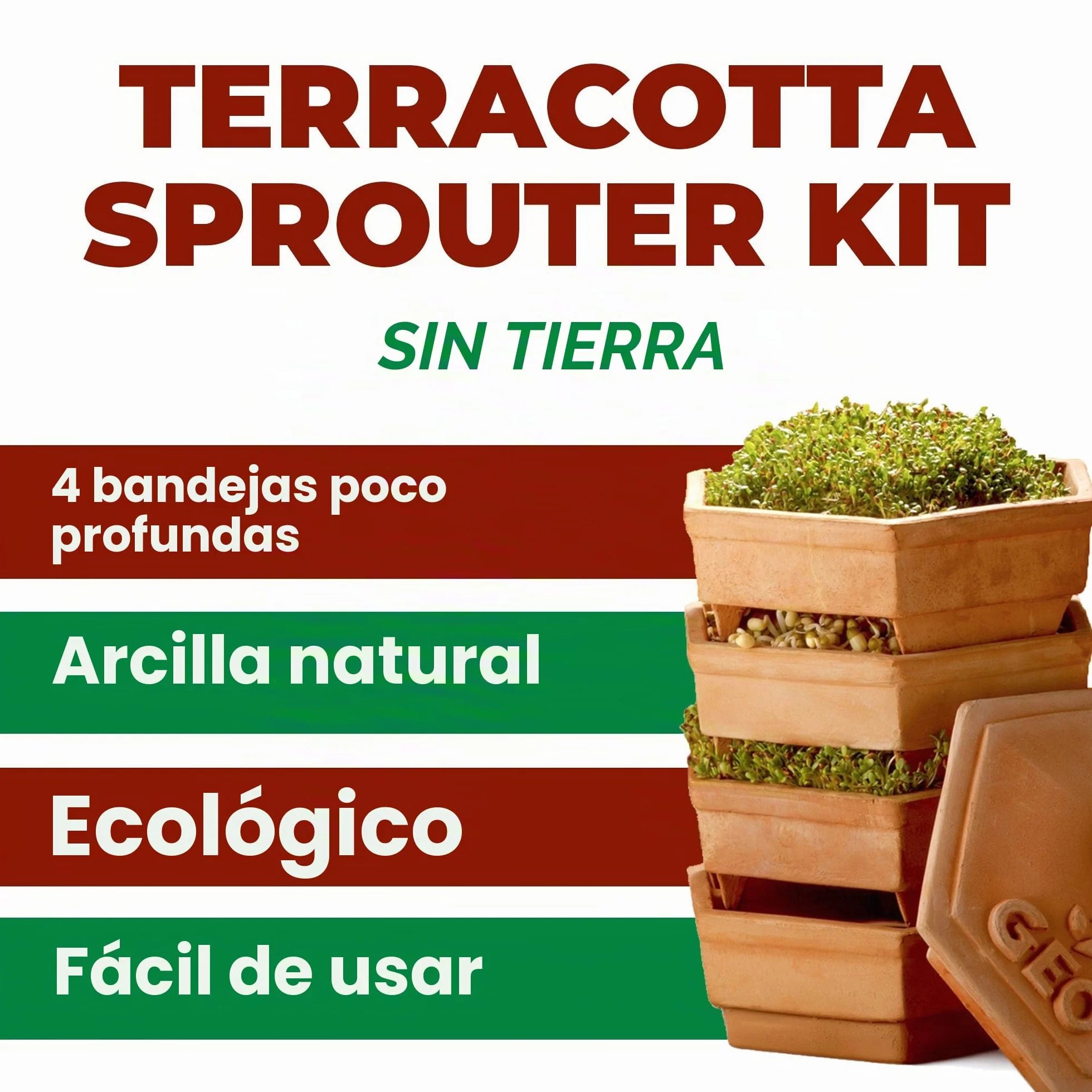 GEO - Germinador en barro, muy espaciosa para tener muchos brotes distintos