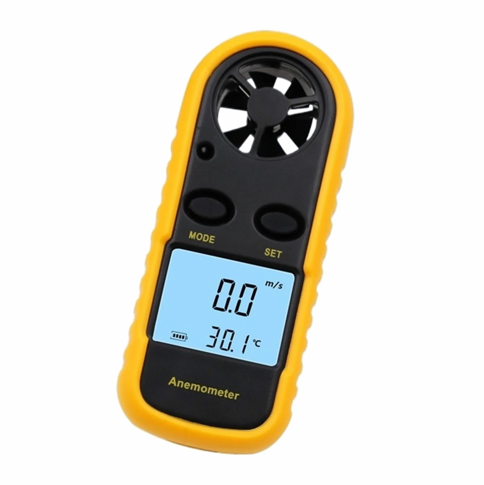 Anemómetro digital, Anemómetro Digital, termómetro para medir la velocidad del viento, probador de temperatura, portátil, alta precisión, medidor 0-30m/s