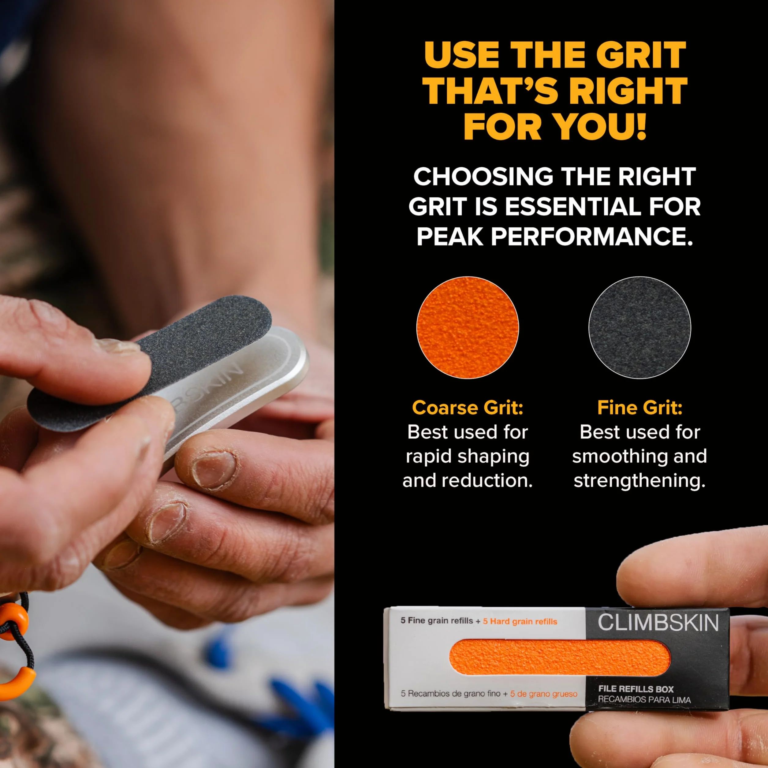 Lima de Aluminio Profesional Climbskin con 10 Recambios Ergonómica para Callos y Durezas