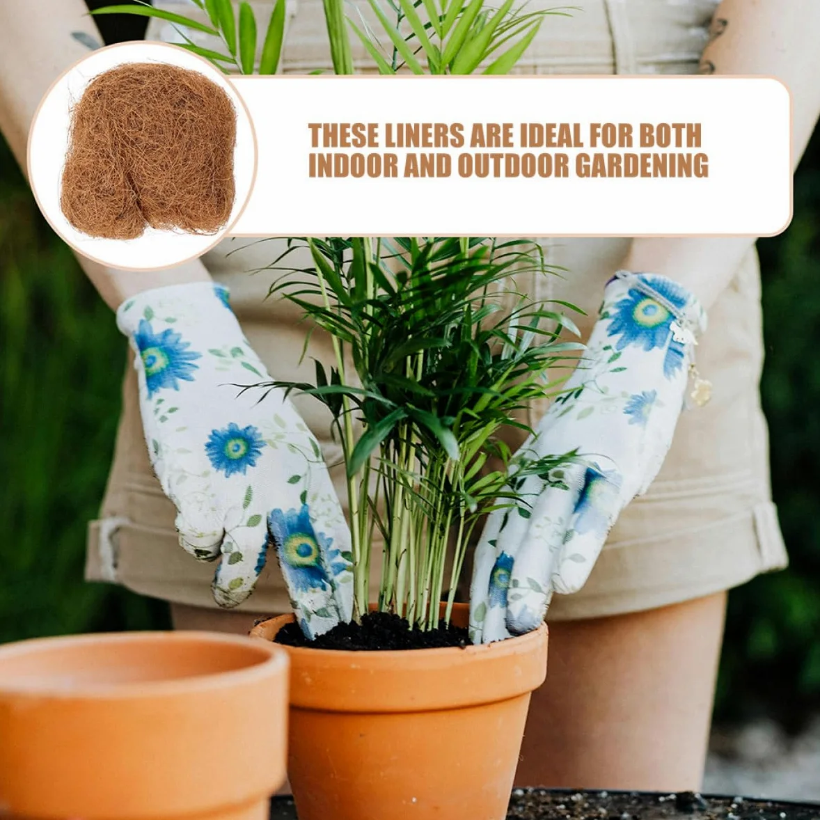 Fibra Natural para Macetas 3 Bolsas 300g 100g Cada Una Revestimiento Orgánico para Plantas y Hortalizas Alta Aireación y Retención de Humedad Cubierta Transpirable para