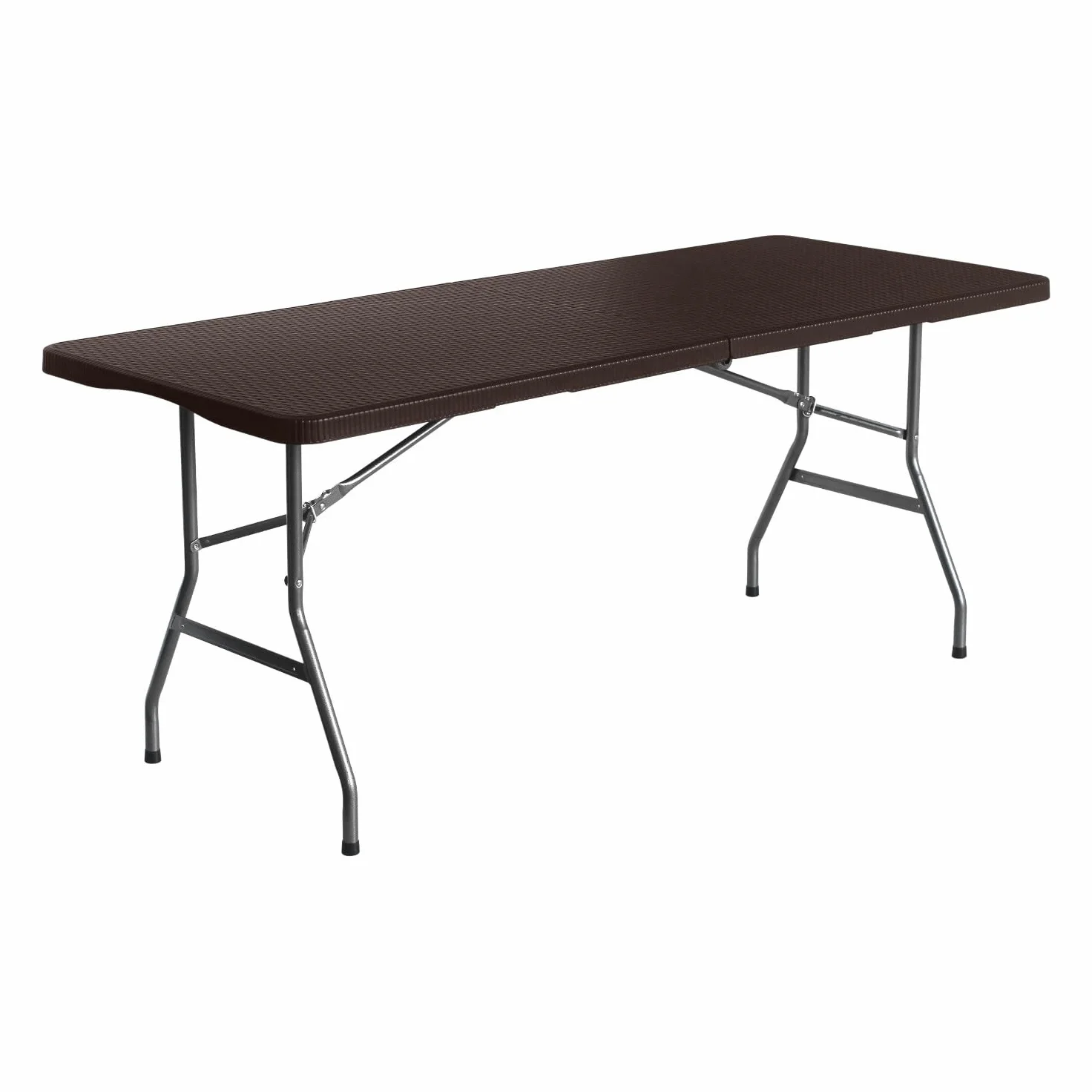 THINIA HOME Mesa Plegable Rectangular Efecto Ratán 180x74x74cm