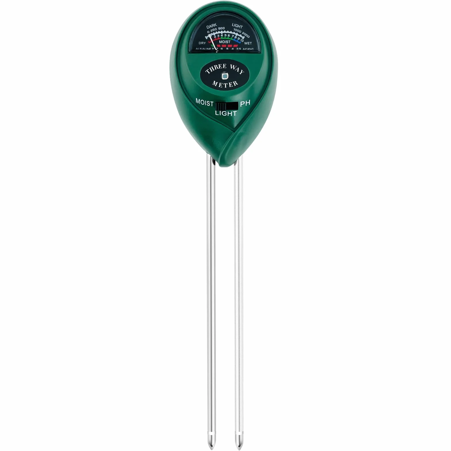 Medidor de pH 3 en 1 para medir la humedad del suelo, medidor de luz solar del suelo, indicador de riego de plantas, kit de prueba de suelo para jardín, granja, kit de prueba de suelo preciso
