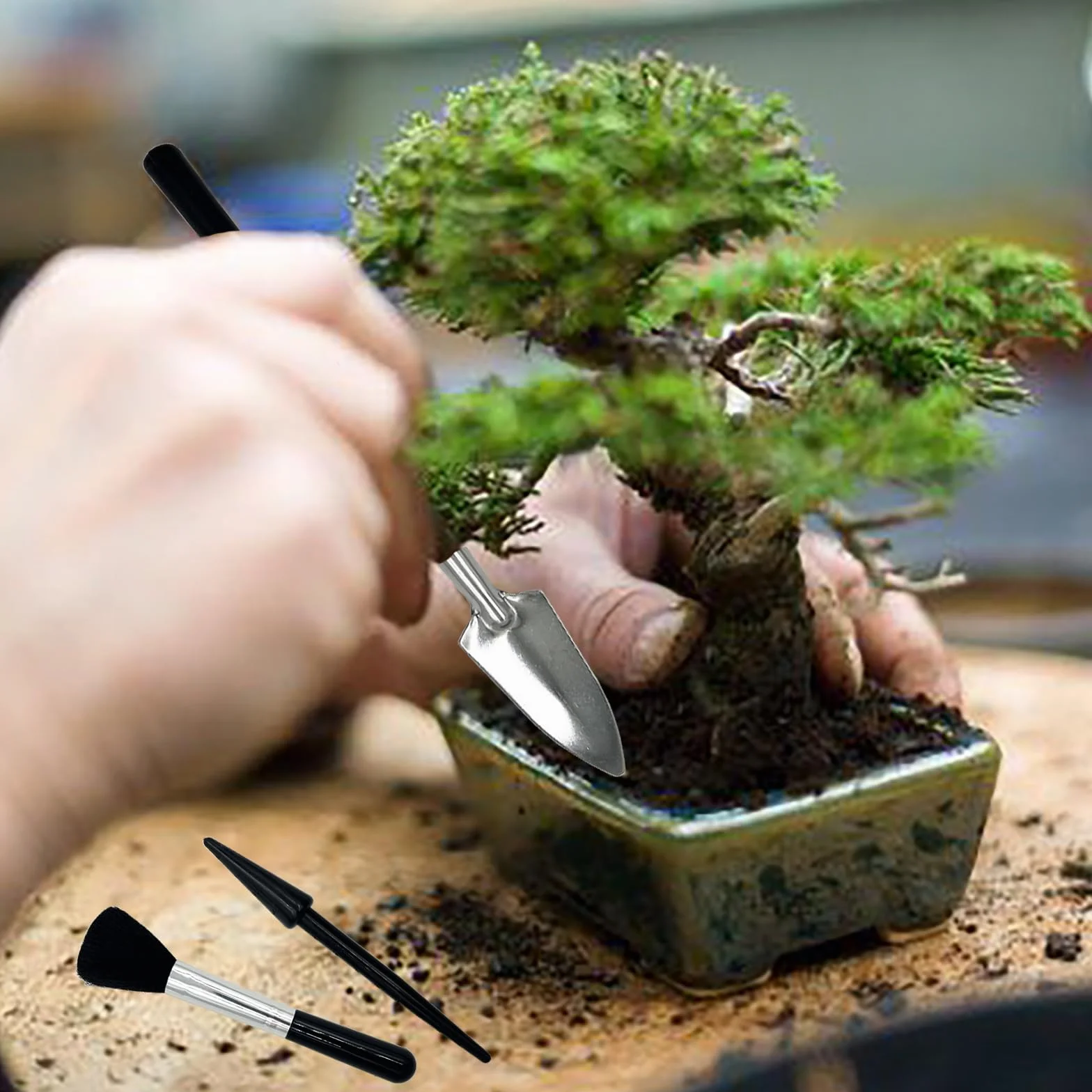 Juego de Herramientas para Bonsái,Herramientas para Plantas Suculentas Set,Mini Herramientas de Jardín para Trasplante,el Cuidado de Plantas en Miniatura