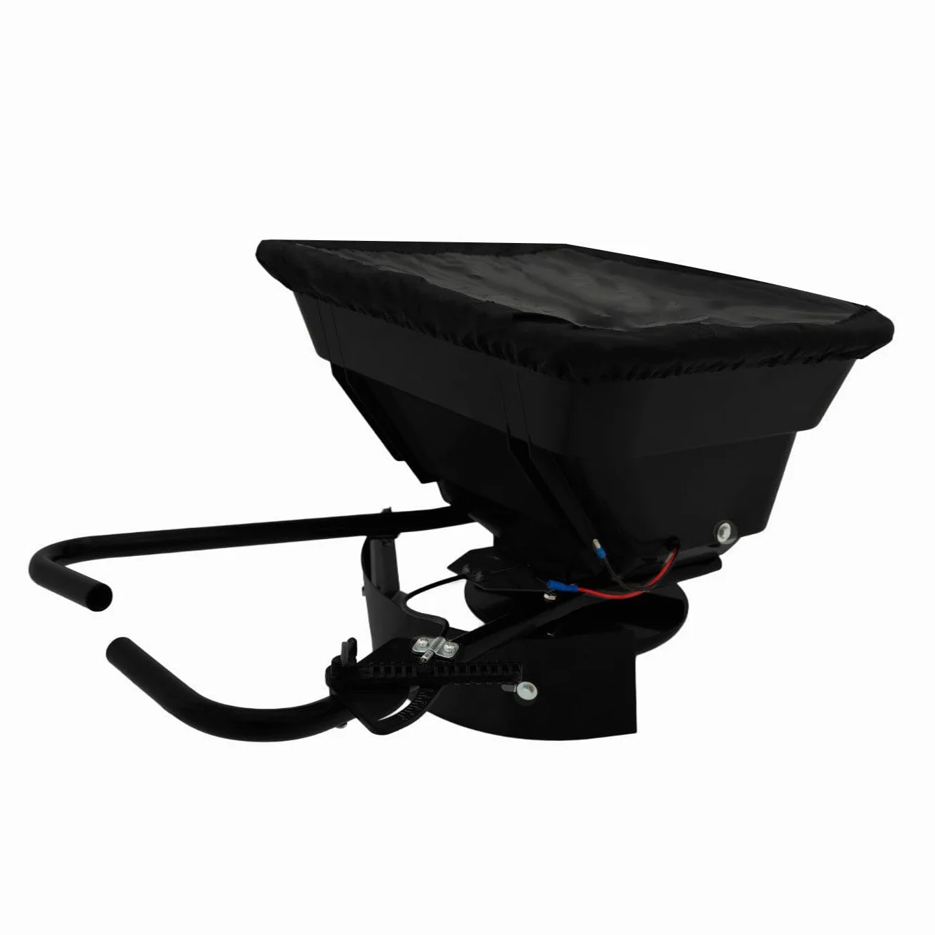 Esparcidor ATV 12V – Motor 560 RPM | Tolva 43,5L polietileno + brazos de acero | Cobertura 1.500m² | Deflector integrado | Ajustes regulables | Cubierta impermeable y kit de fijación INCLUÍDOS