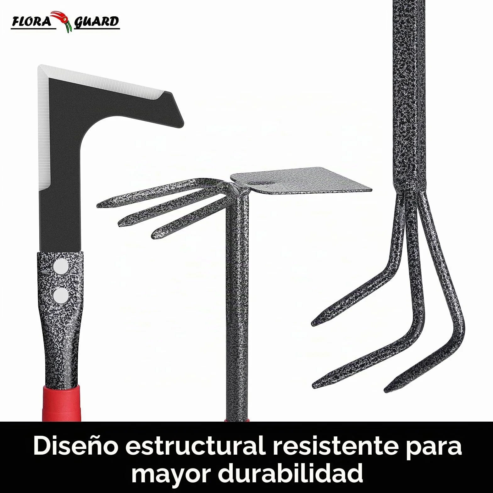 FLORA GUARD Juego de Herramientas de jardín, 6 Piezas, Herramientas manuales de jardín Grandes, Resistentes y duraderas, Herramientas clásicas para Plantar y Mantener su jardín