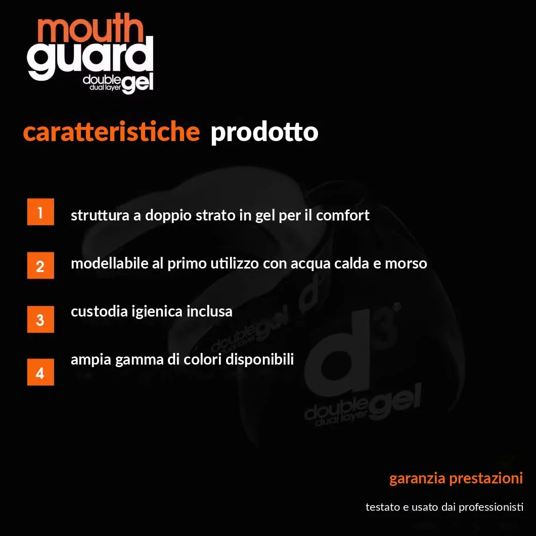 d3 Protector bucal deportivo doble capa gel talla adultos 12+ Protección dientes Boxeo MMA Kickboxing Muay Thai Rugby