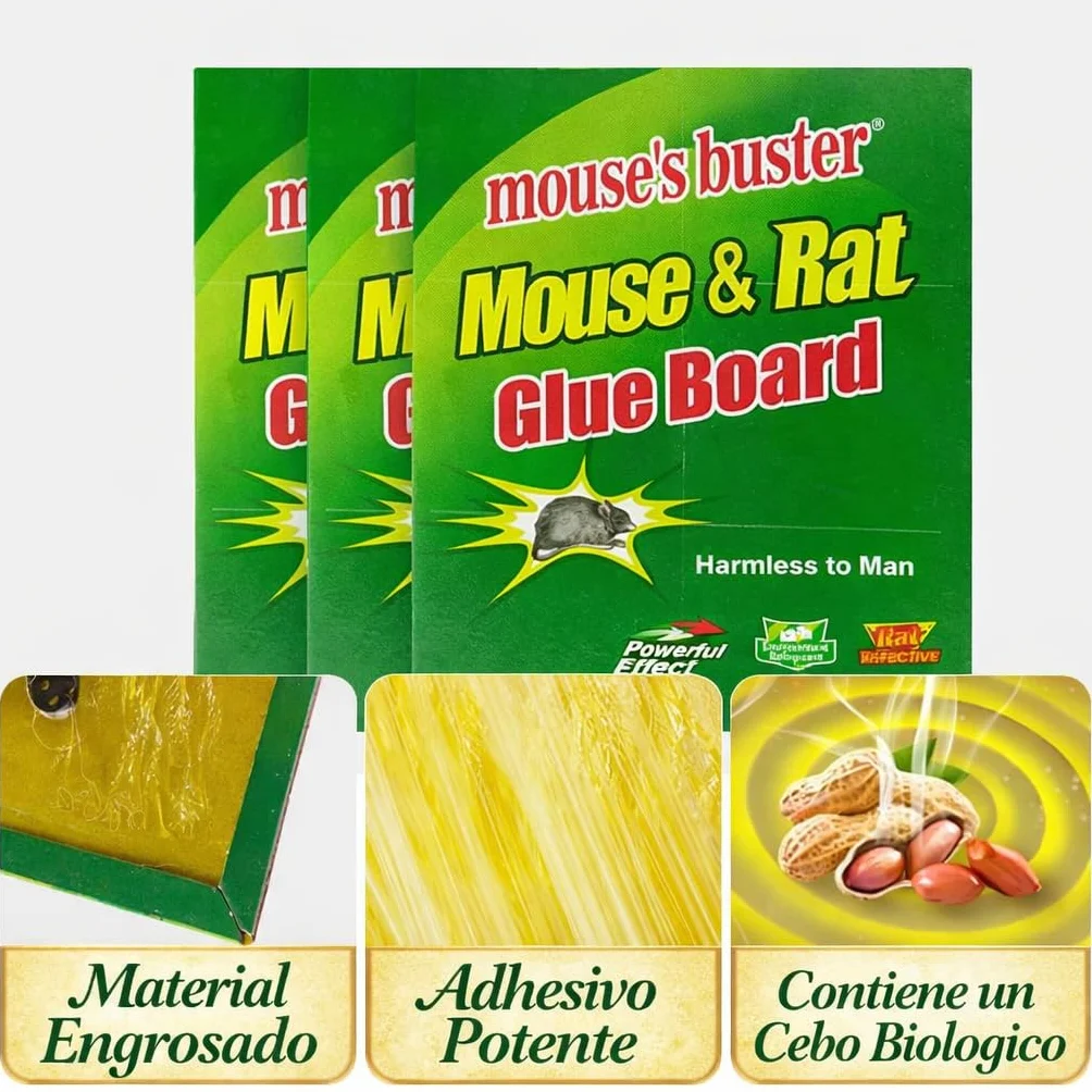 Trampas Adhesivas para Ratones y Cucarachas, Pack de 8, Sin Veneno, Pegamento Ultra Fuerte, Uso Interior Cocina, Garaje y Almacén