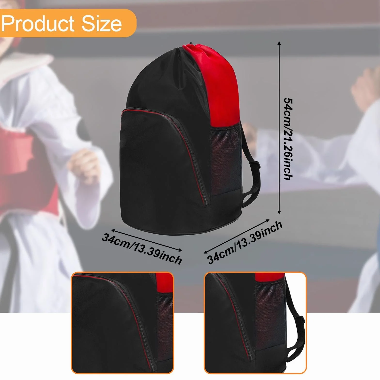 Mochila de Taekwondo Impermeable Bolsa de Deportes para Karate Boxeo Sanda Protectores
