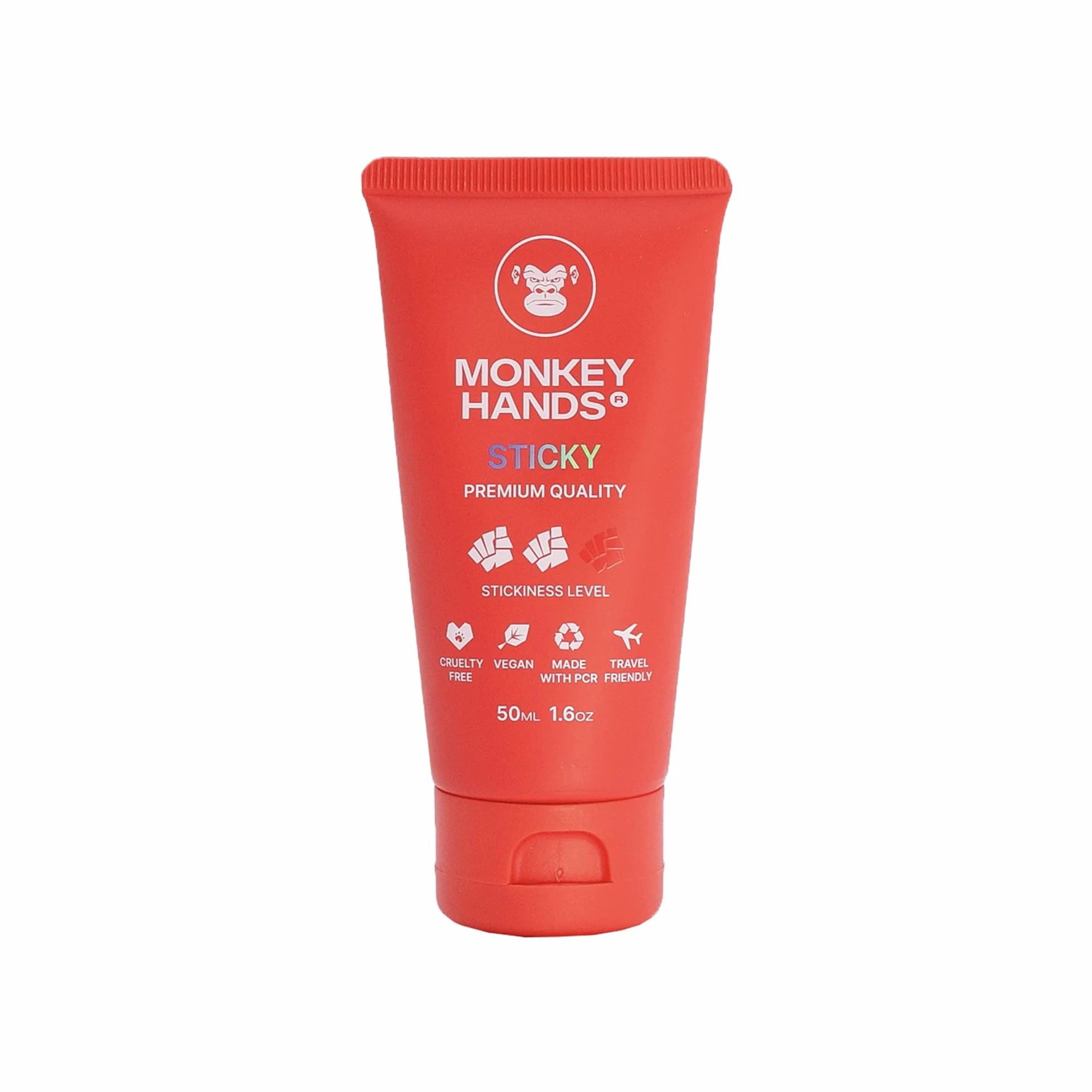 Monkey Hands Sticky Grip Gel Adherente Fuerte para Pole Dance y Fitness, Magnesio Líquido Vegano, Rojo 50ml