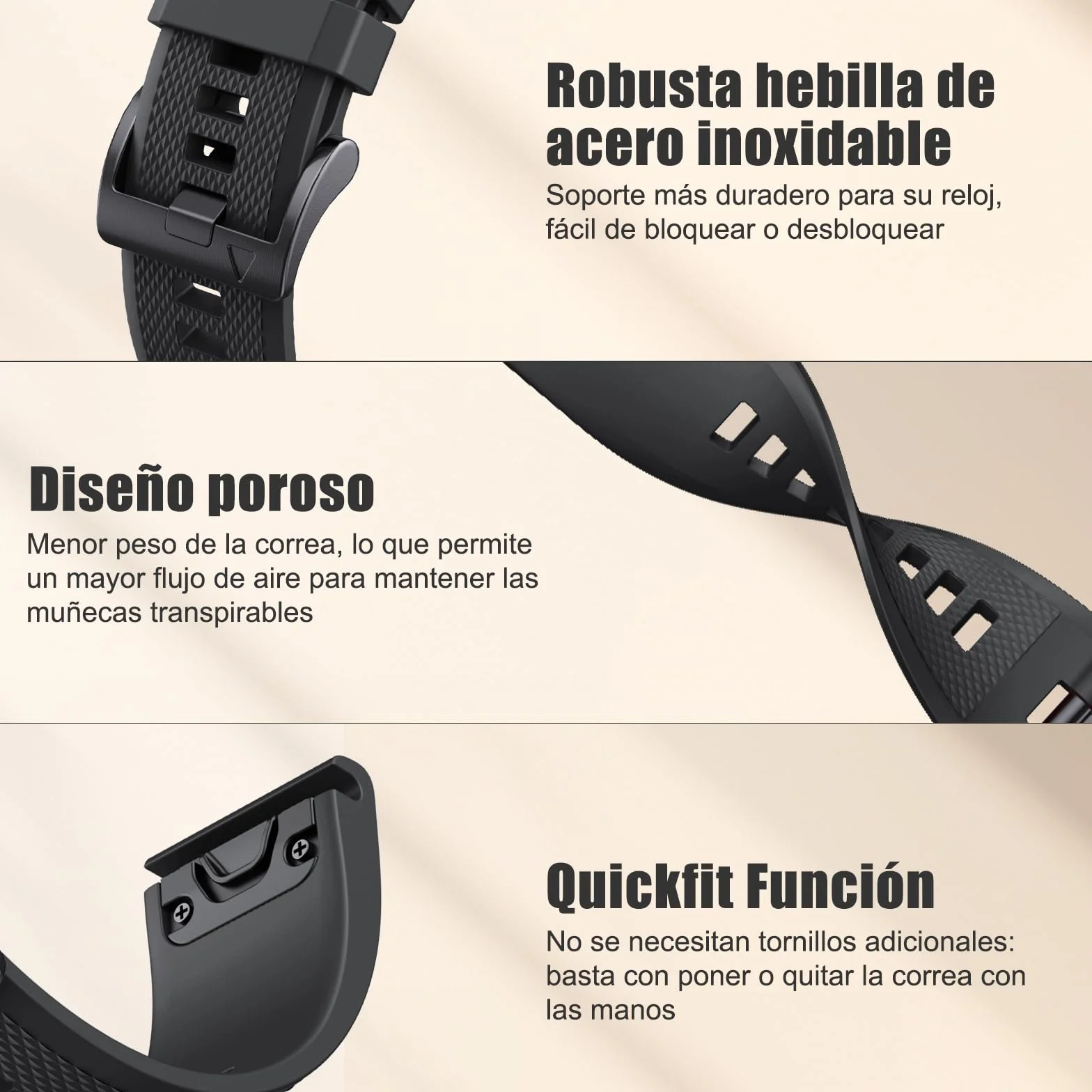 Pasek Silikonowy 22mm do Garmin Fenix 5/6/7, Instinct, Forerunner 935/945, Epix 2, Descent G1, Approach S60, Quatix 5, Czarny